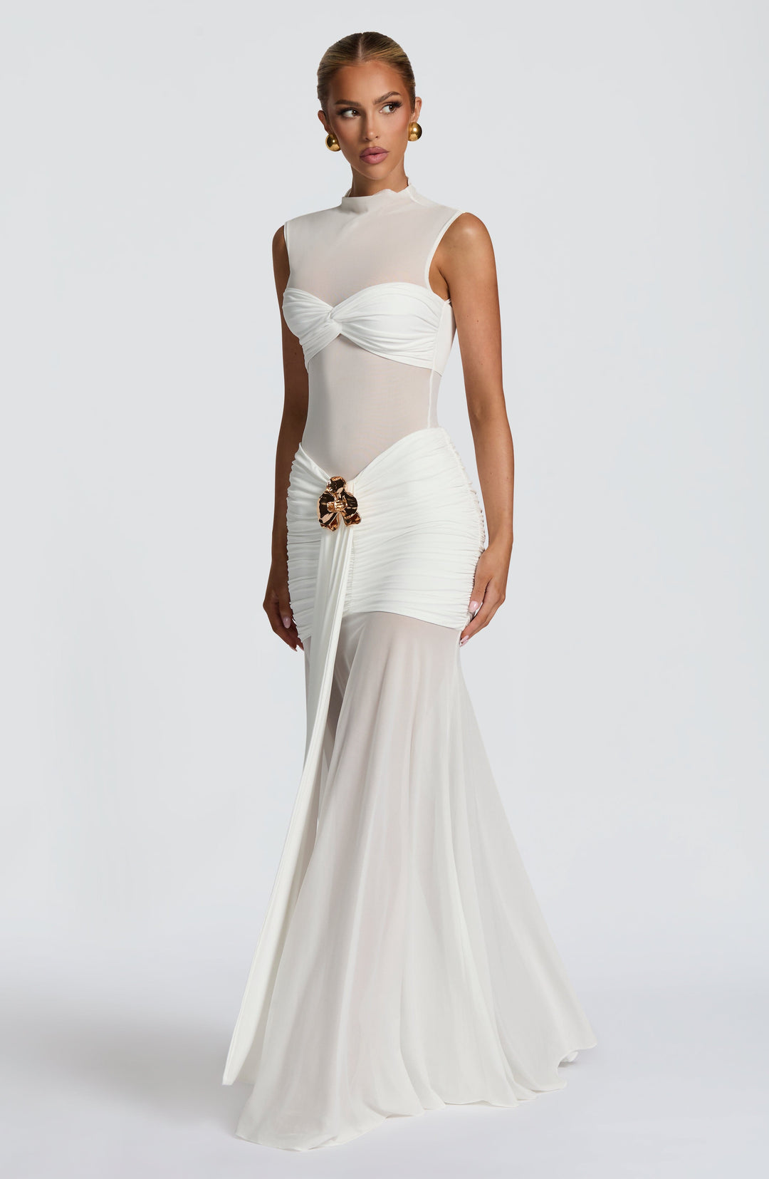 Haliaoria Maxi Skirt in White by Clandour, product photo 4