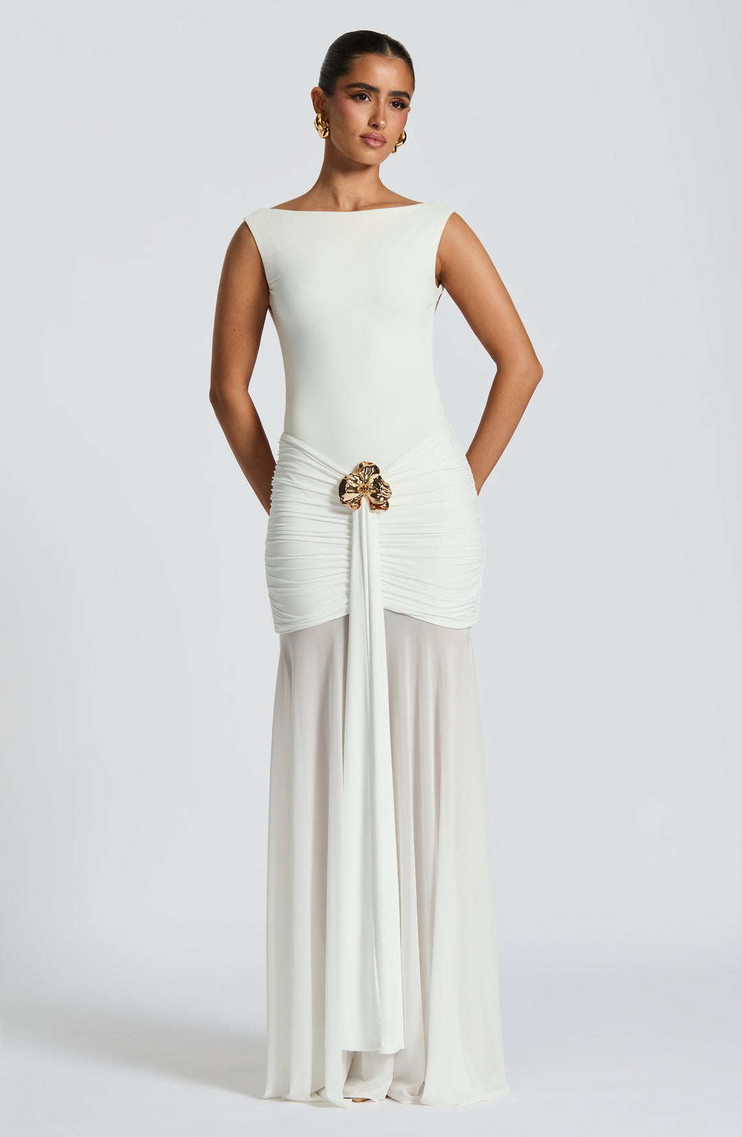 Haliaoria Maxi Skirt in White by Clandour, product photo 8