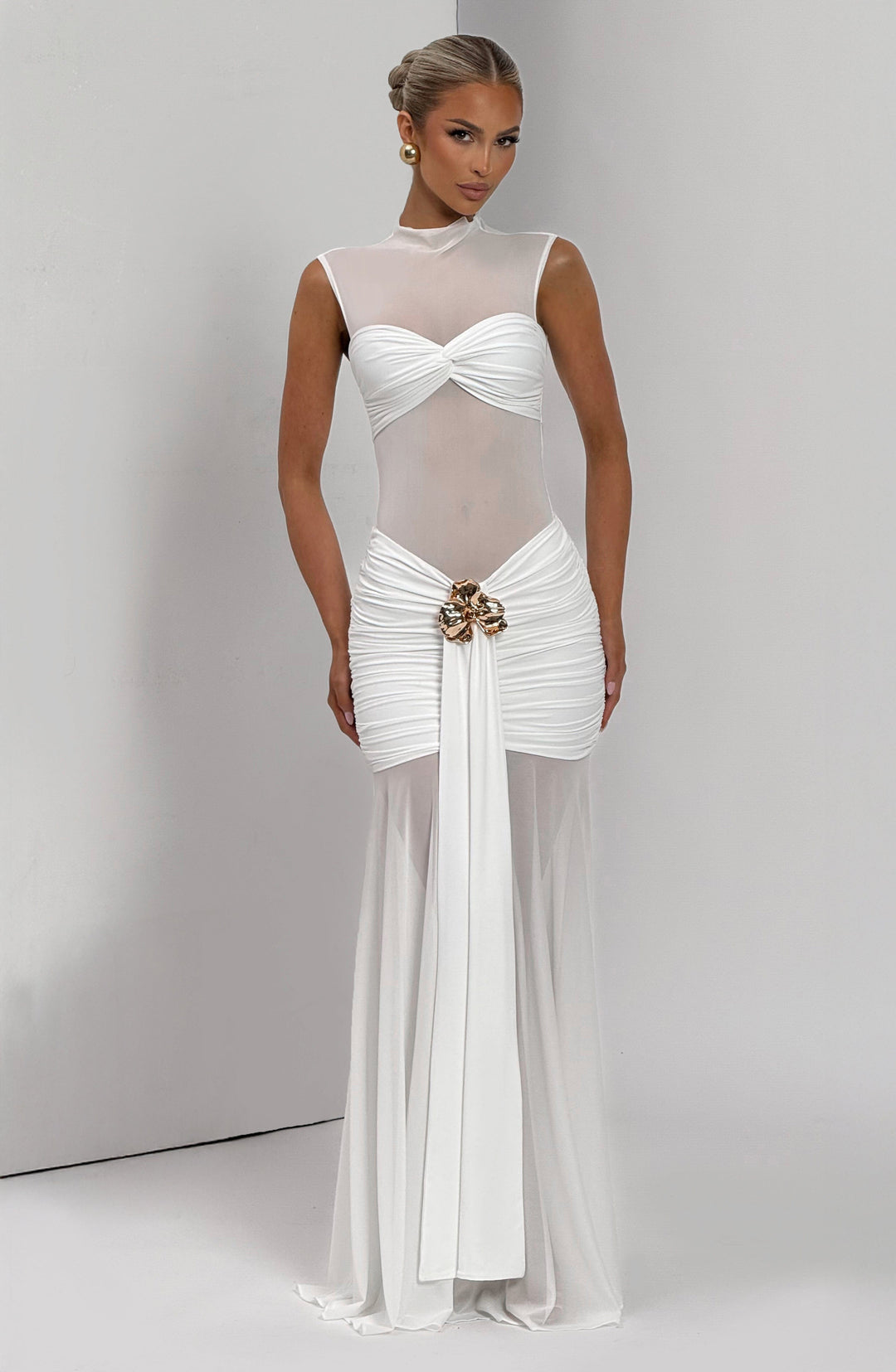 Haliaoria Maxi Skirt in White by Clandour, product photo 10