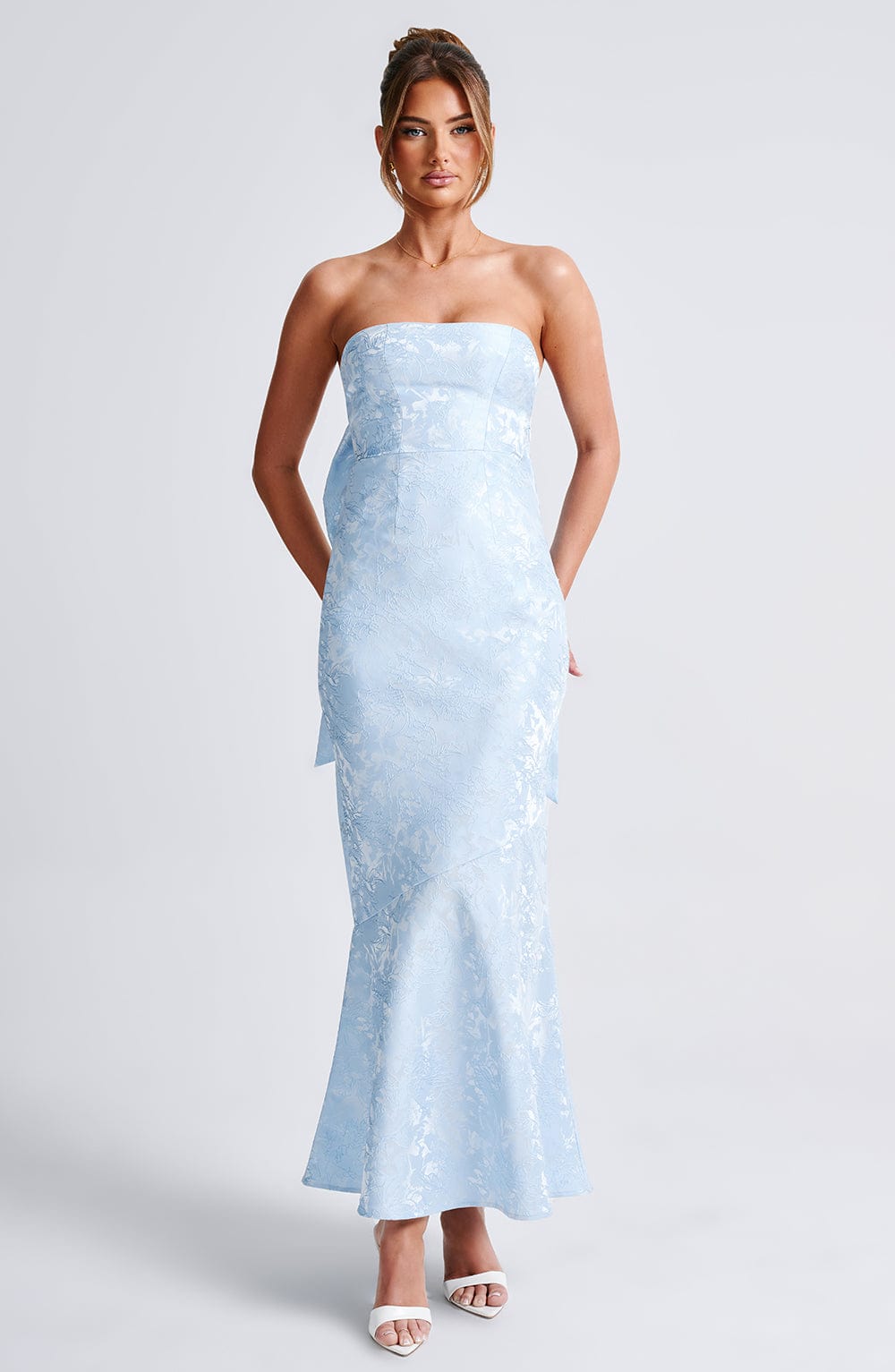 Haliara Maxi Dress in Blue by Clandour, product photo 3