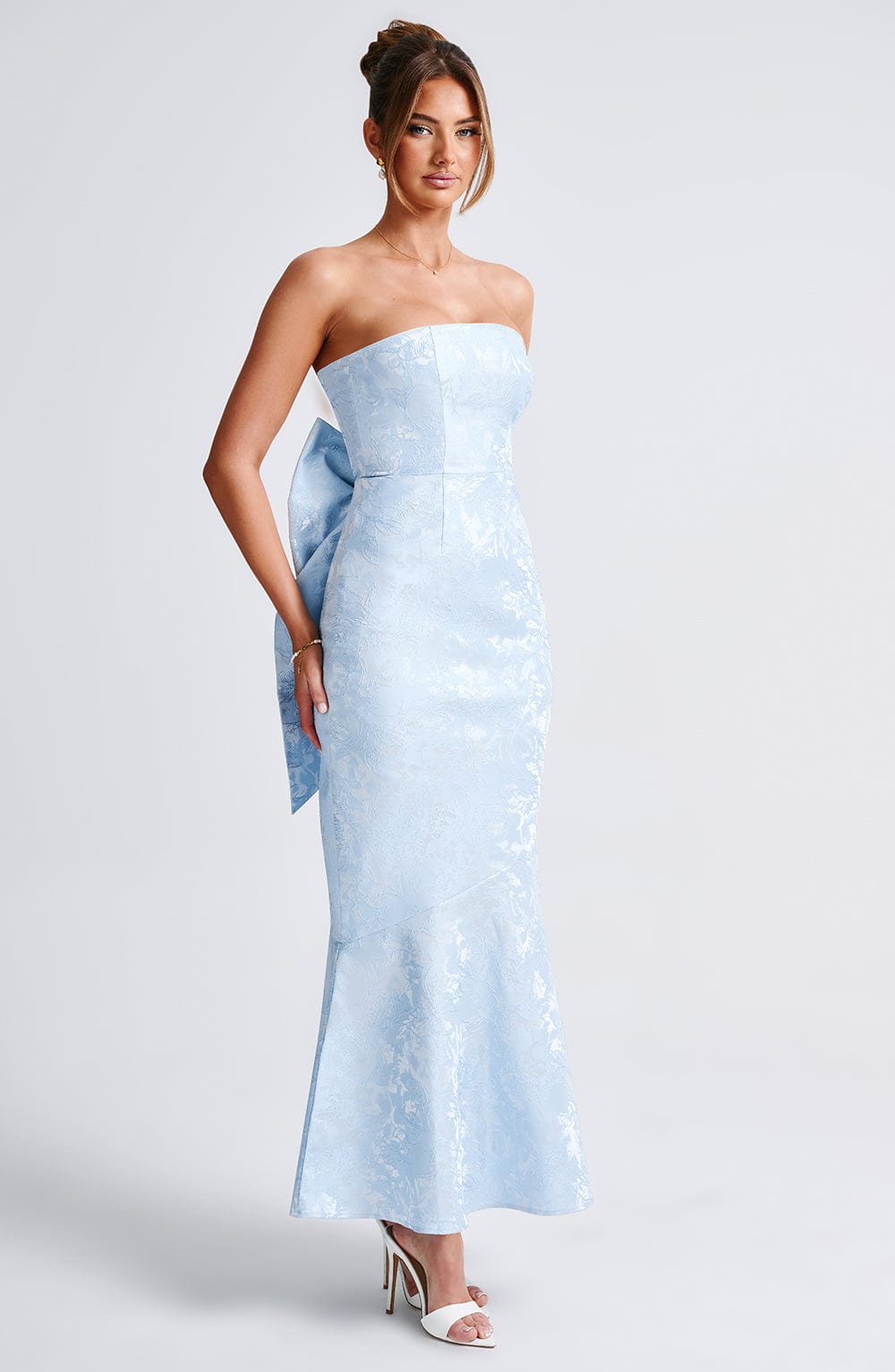 Haliara Maxi Dress in Blue by Clandour, product photo 4