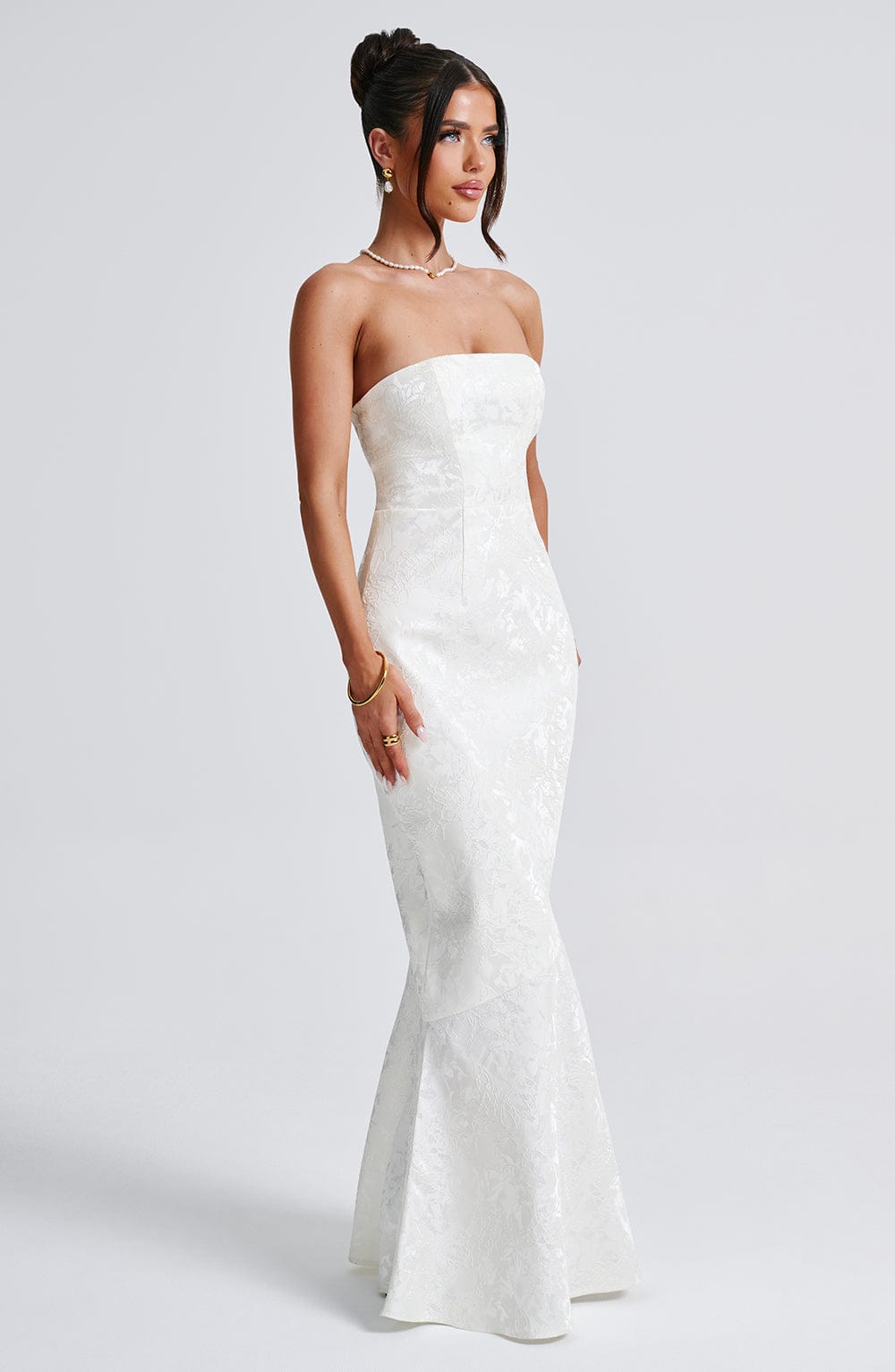 Haliara Maxi Dress in Ivory by Clandour, product photo 3