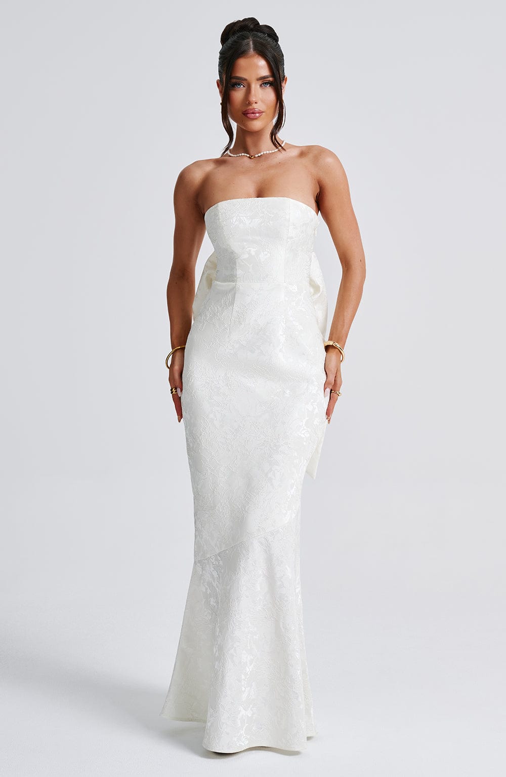 Haliara Maxi Dress in Ivory by Clandour, product photo 4