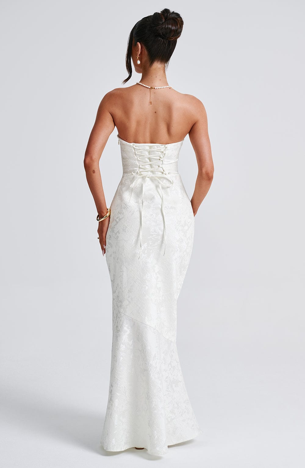 Haliara Maxi Dress in Ivory by Clandour, product photo 6