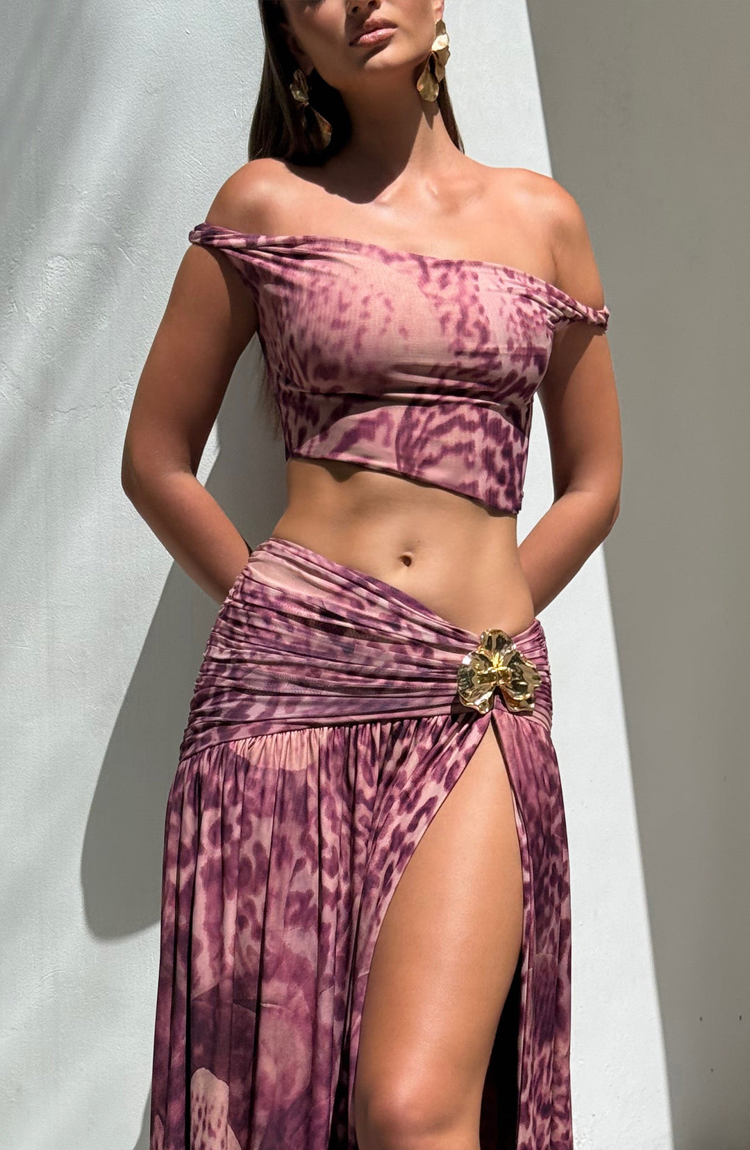Haliari Top in Magenta Orchid Print by Clandour, product photo 1
