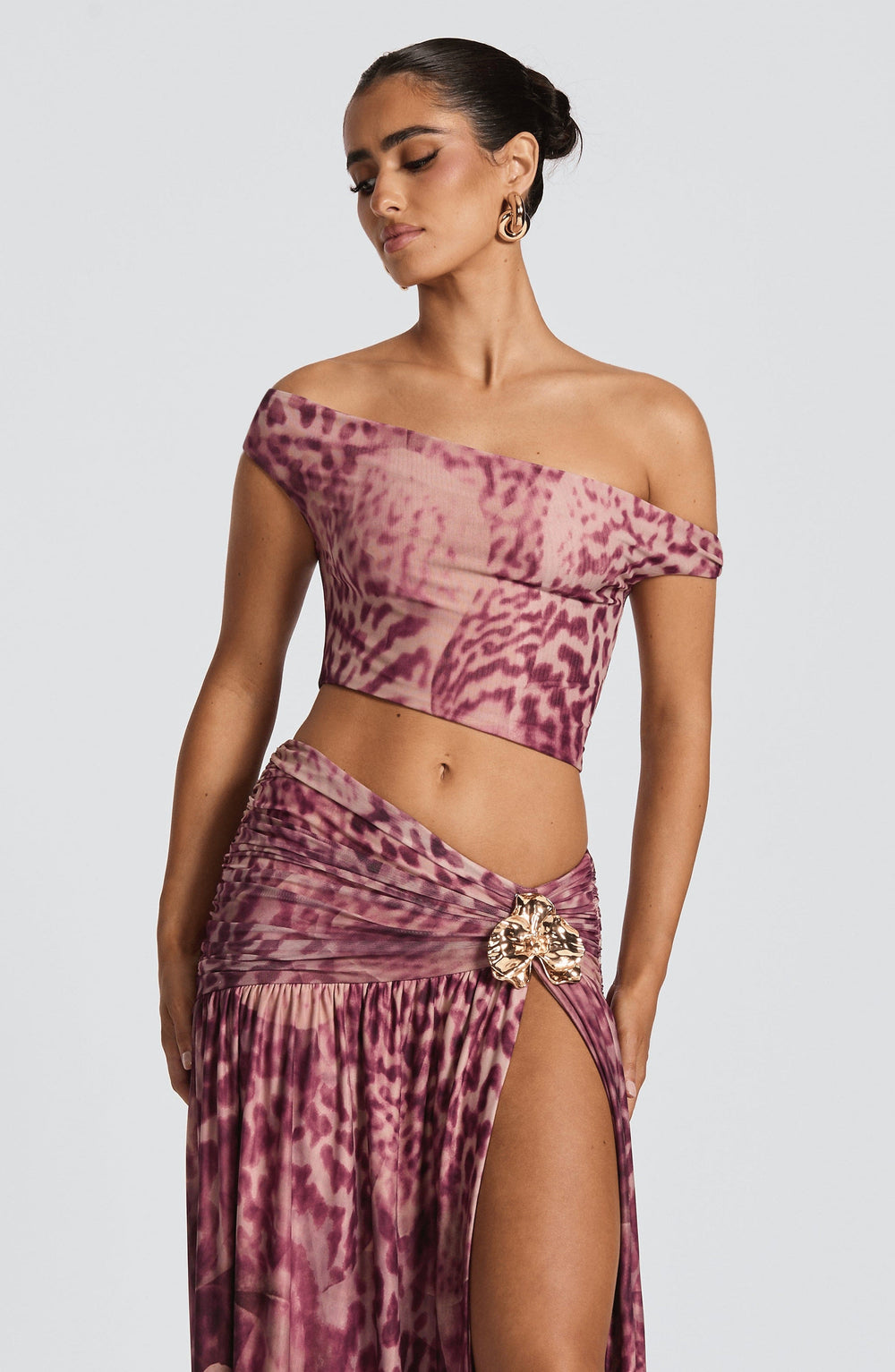 Haliari Top in Magenta Orchid Print by Clandour, product photo 2