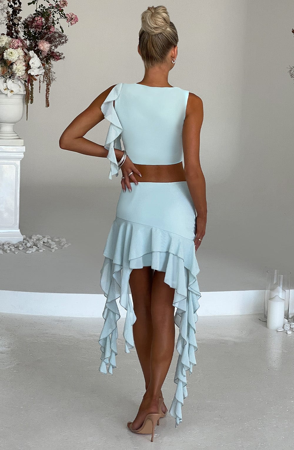 Haliavieve Mini Skirt in Mint by Clandour, product photo 2