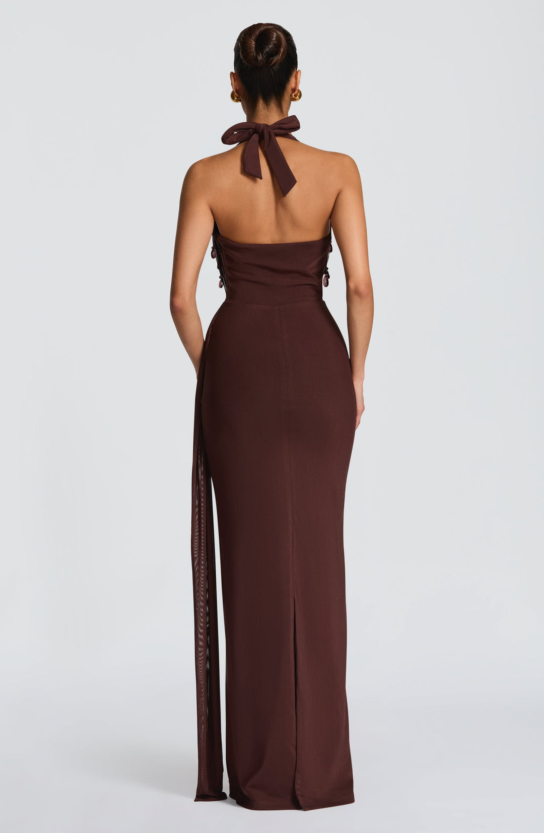 Haliayne Maxi Dress in Plum Brown by Clandour, product photo 4