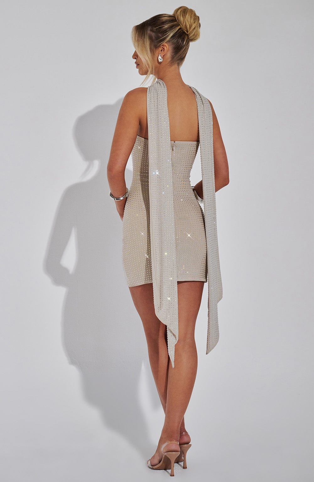 Islaessa Mini Dress in Silver/Nude by Clandour, product photo 6