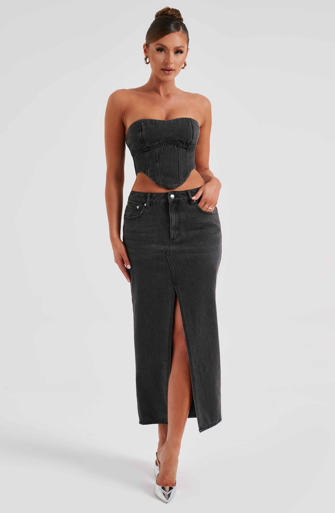 Islaia Maxi Skirt in Black by Clandour, product photo 6