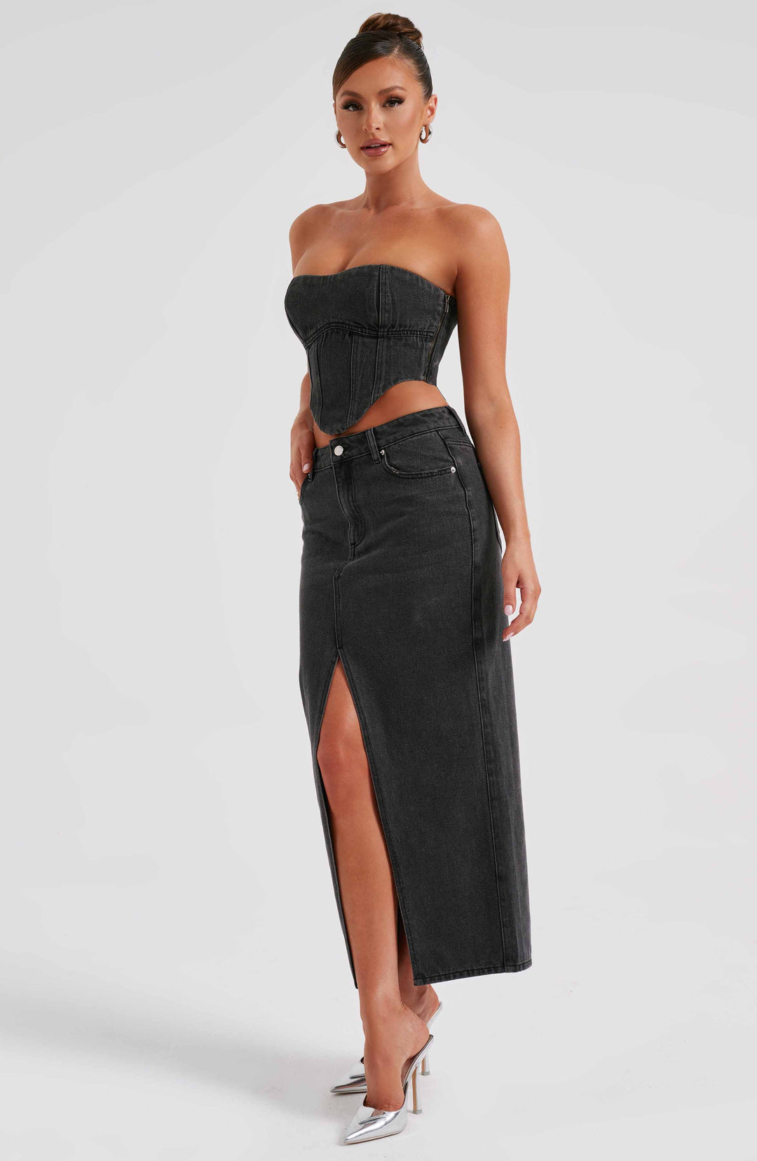 Islaia Maxi Skirt in Black by Clandour, product photo 7