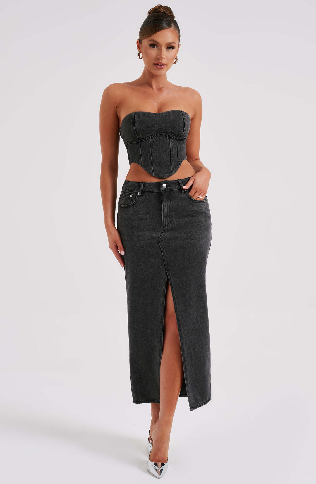 Islaia Maxi Skirt in Black by Clandour, product photo 8