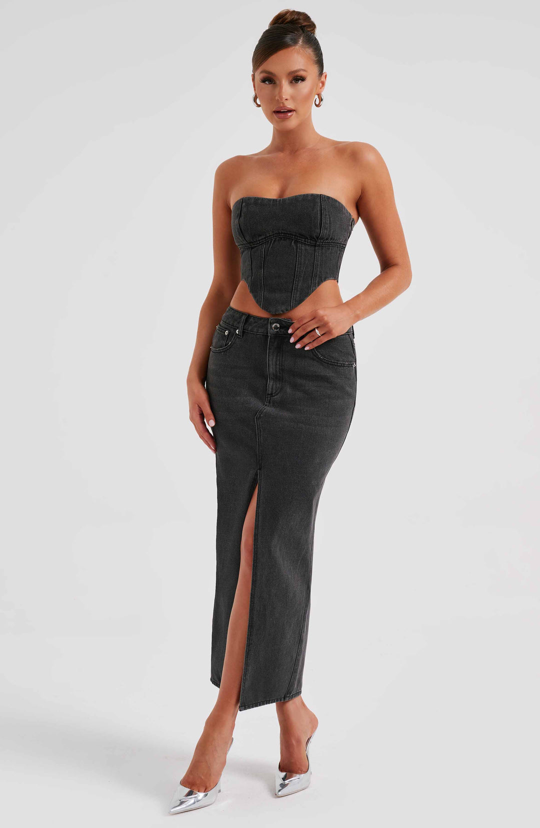 Islaia Maxi Skirt in Black by Clandour, product photo 11