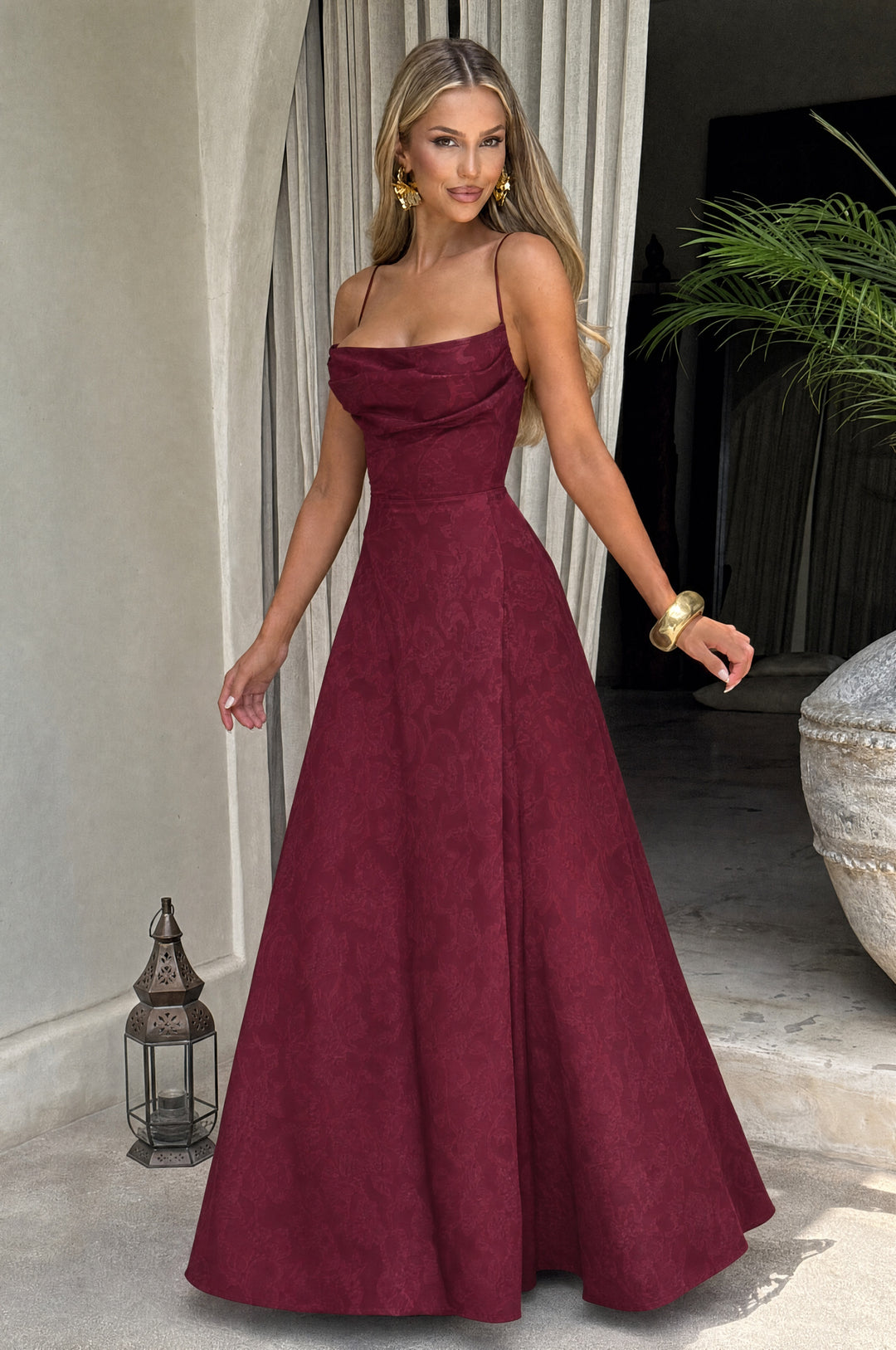 Clandour | Islaina Maxi Dress - Cherry Lacquer - product photo 2