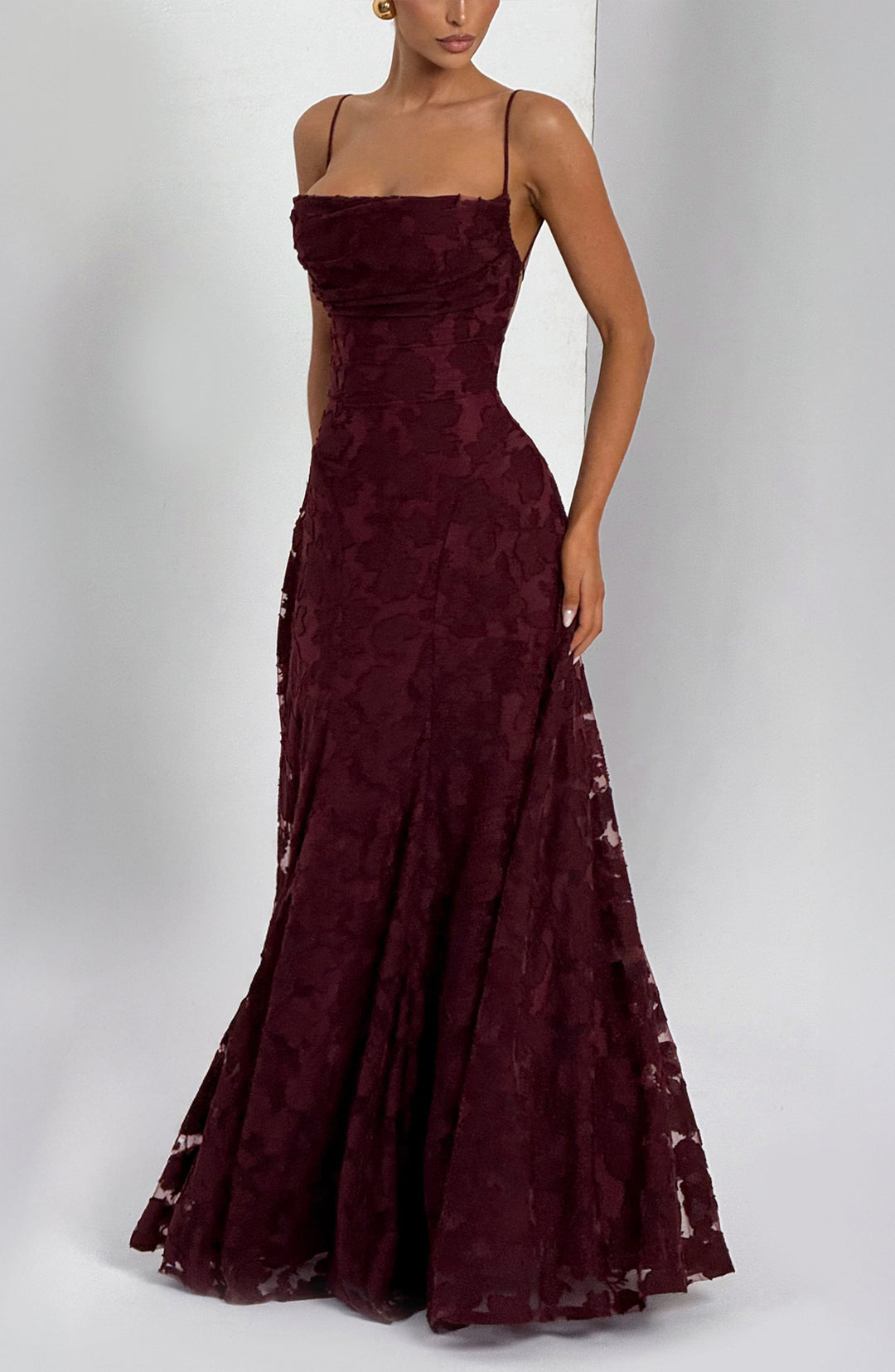 Islaina Maxi Dress in Cherry Lacquer by Clandour, product photo 5