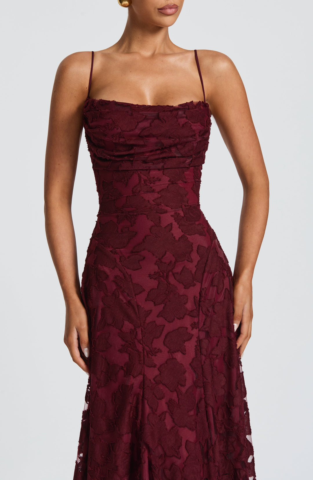 Islaina Maxi Dress in Cherry Lacquer by Clandour, product photo 6