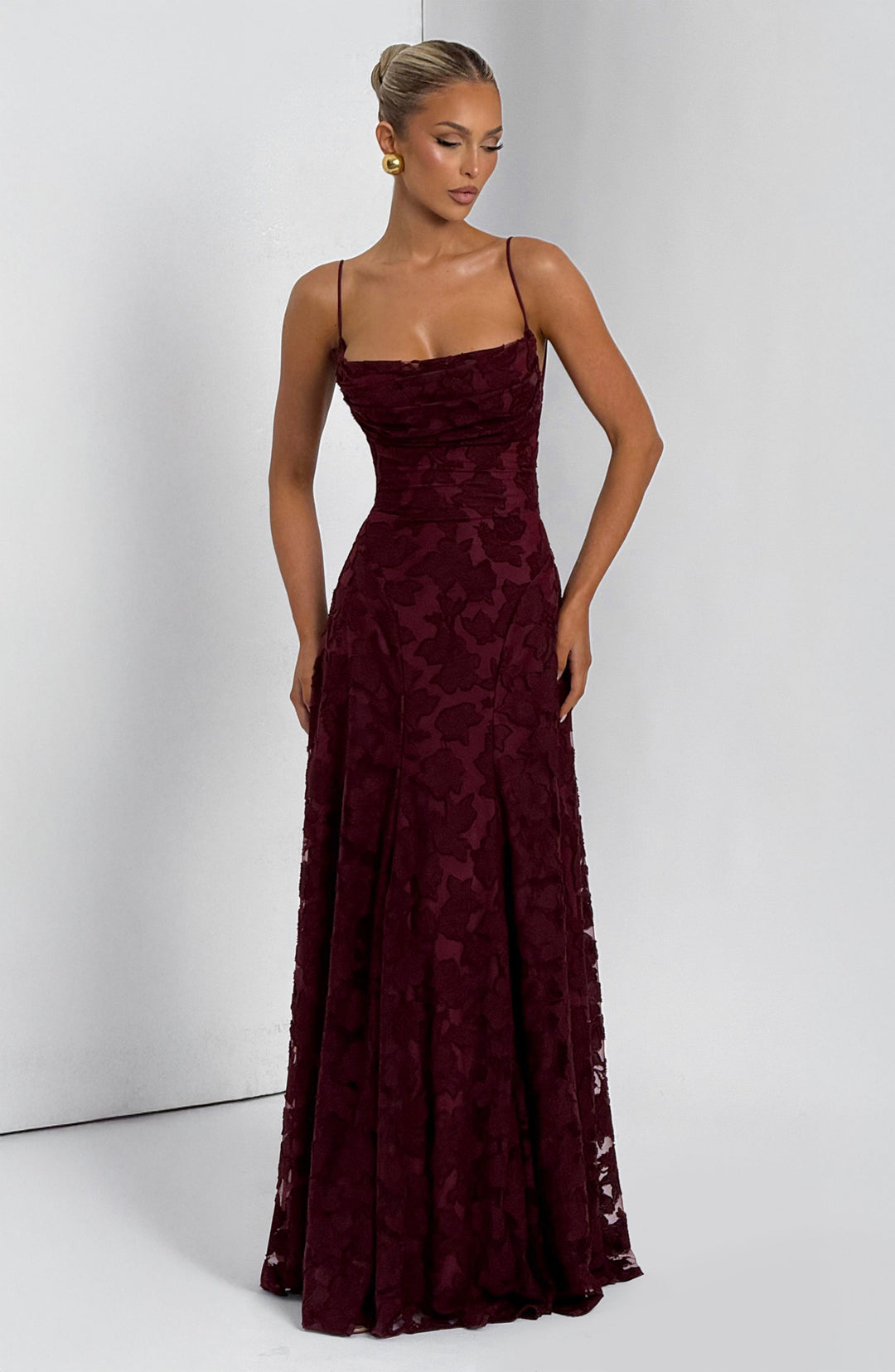 Islaina Maxi Dress in Cherry Lacquer by Clandour, product photo 7