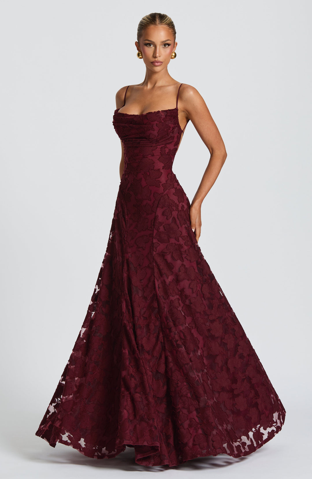 Islaina Maxi Dress in Cherry Lacquer by Clandour, product photo 9