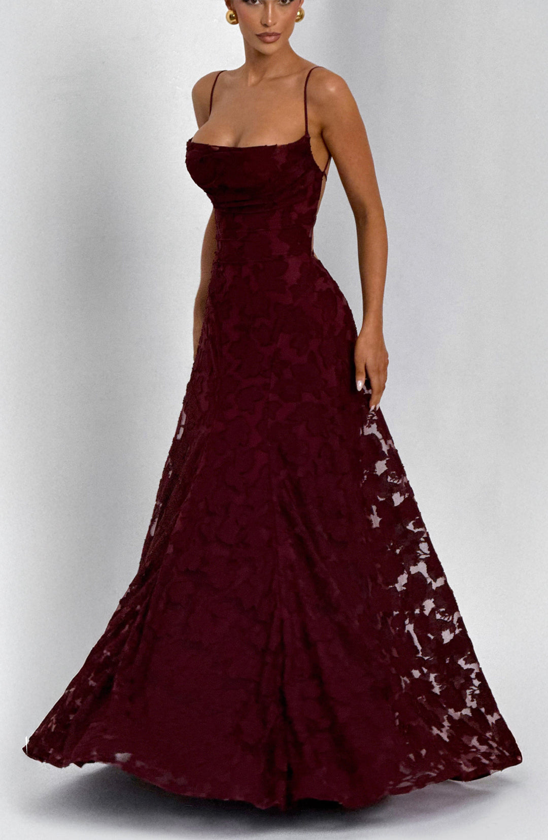 Islaina Maxi Dress in Cherry Lacquer by Clandour, product photo 10