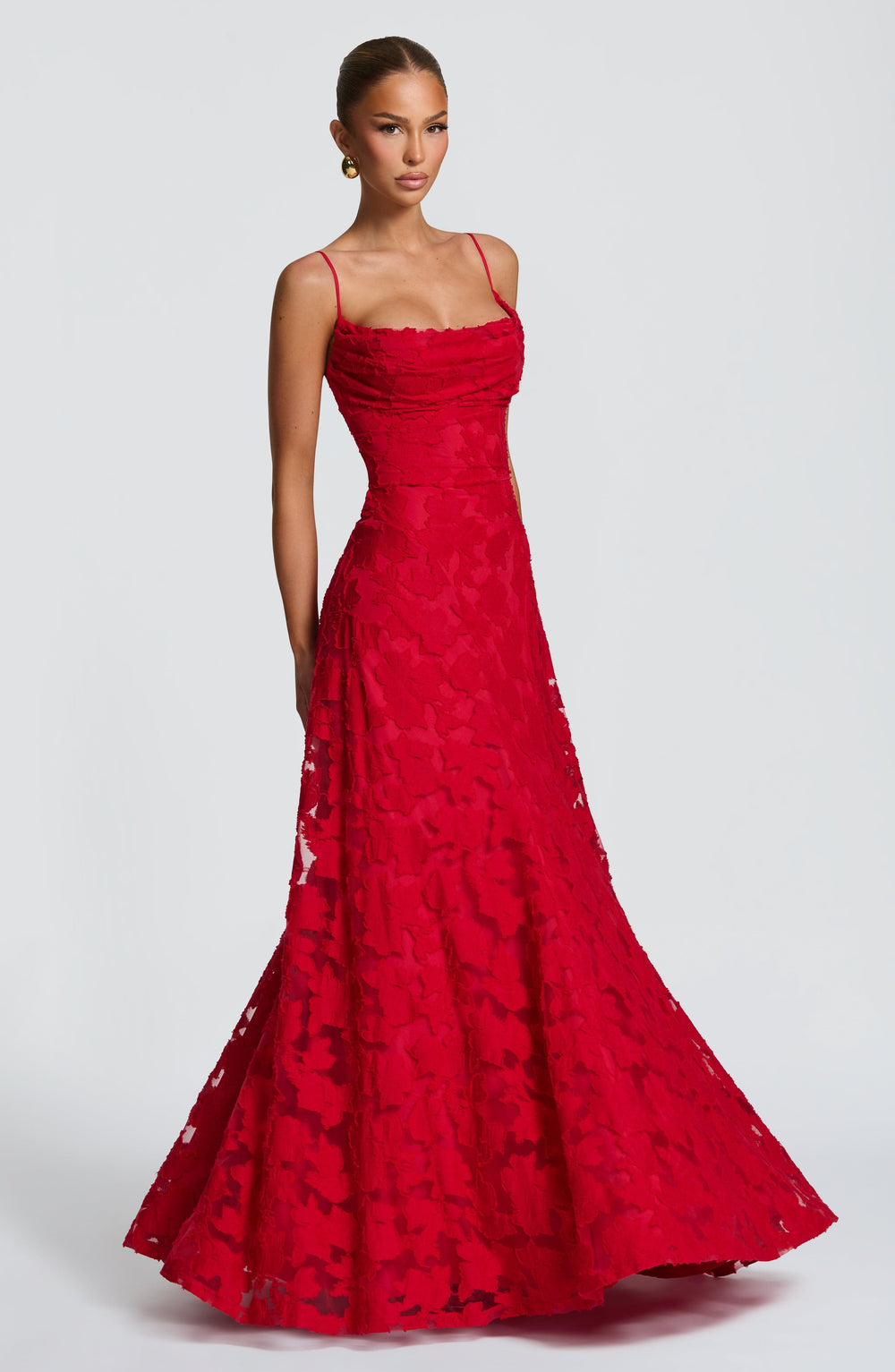 Islaina Maxi Dress in Red by Clandour, product photo 2