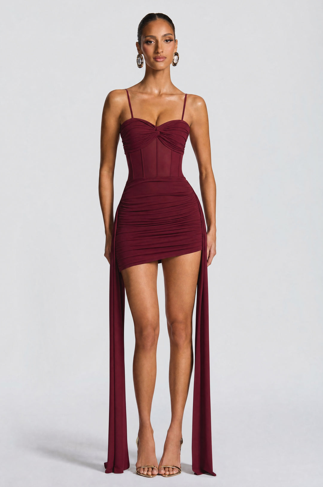 Clandour | Islaine Mini Dress - Cherry Lacquer - product photo 3