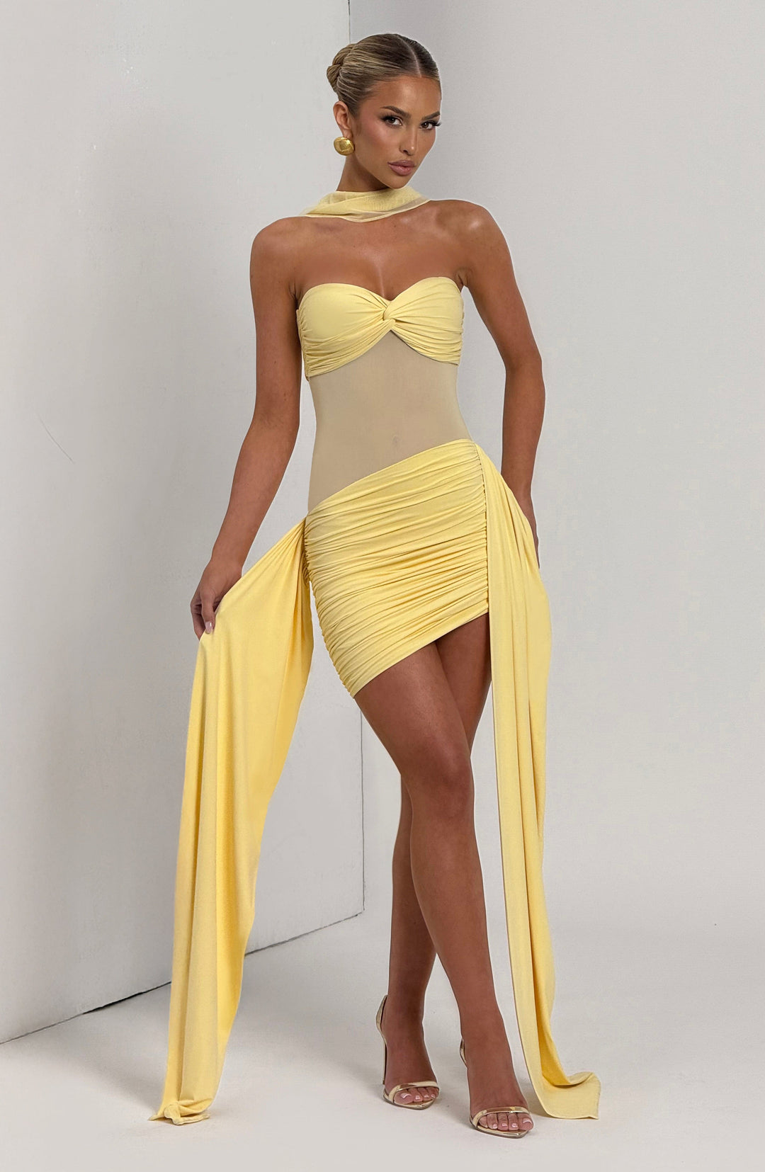 Islaine Mini Dress in Lemon by Clandour, product photo 6