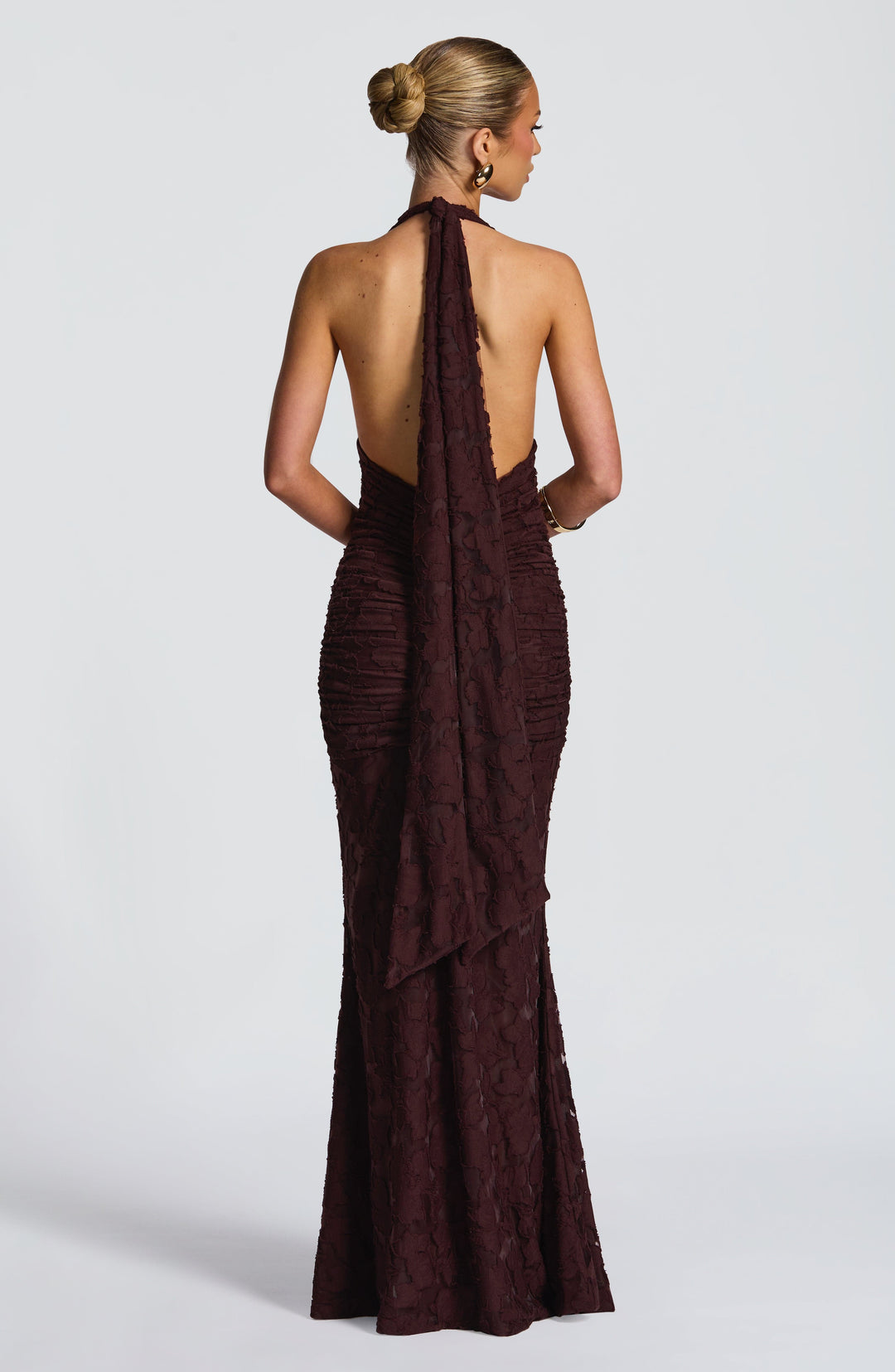 Islairis Maxi Dress in Plum Brown by Clandour, product photo 4