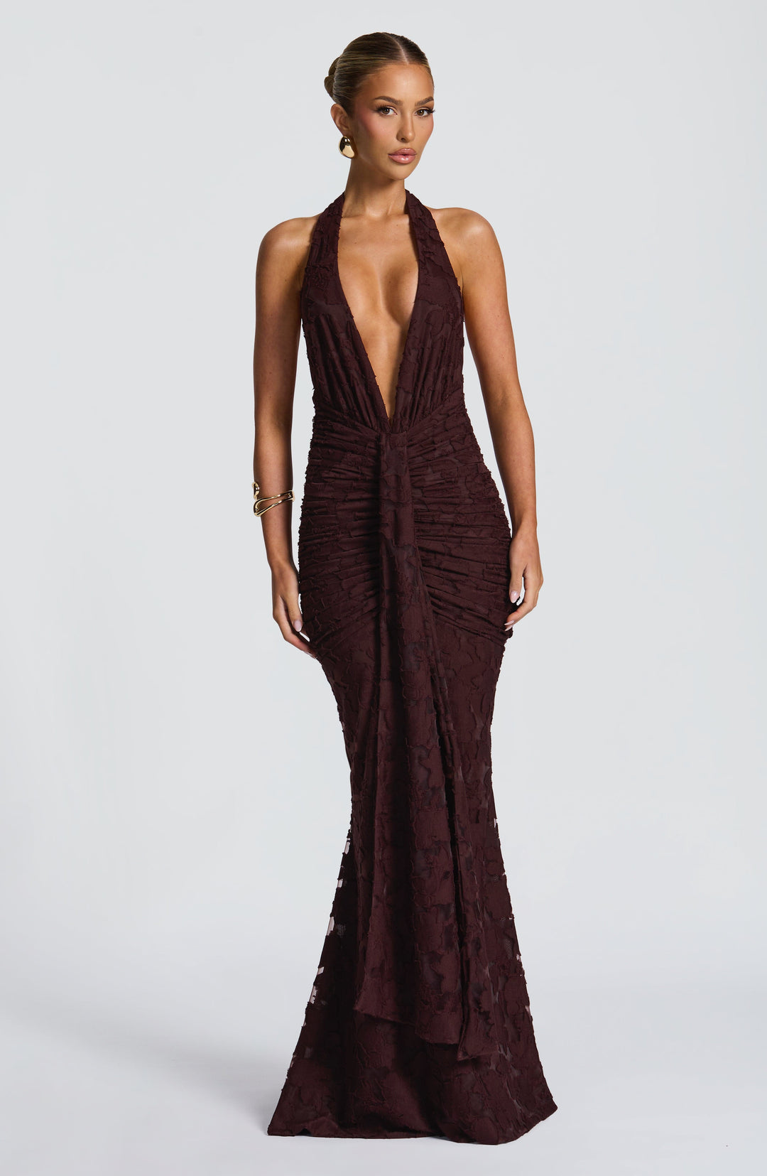 Islairis Maxi Dress in Plum Brown by Clandour, product photo 6