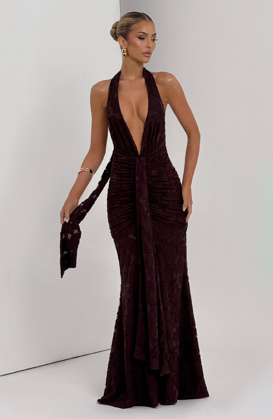 Islairis Maxi Dress in Plum Brown by Clandour, product photo 7