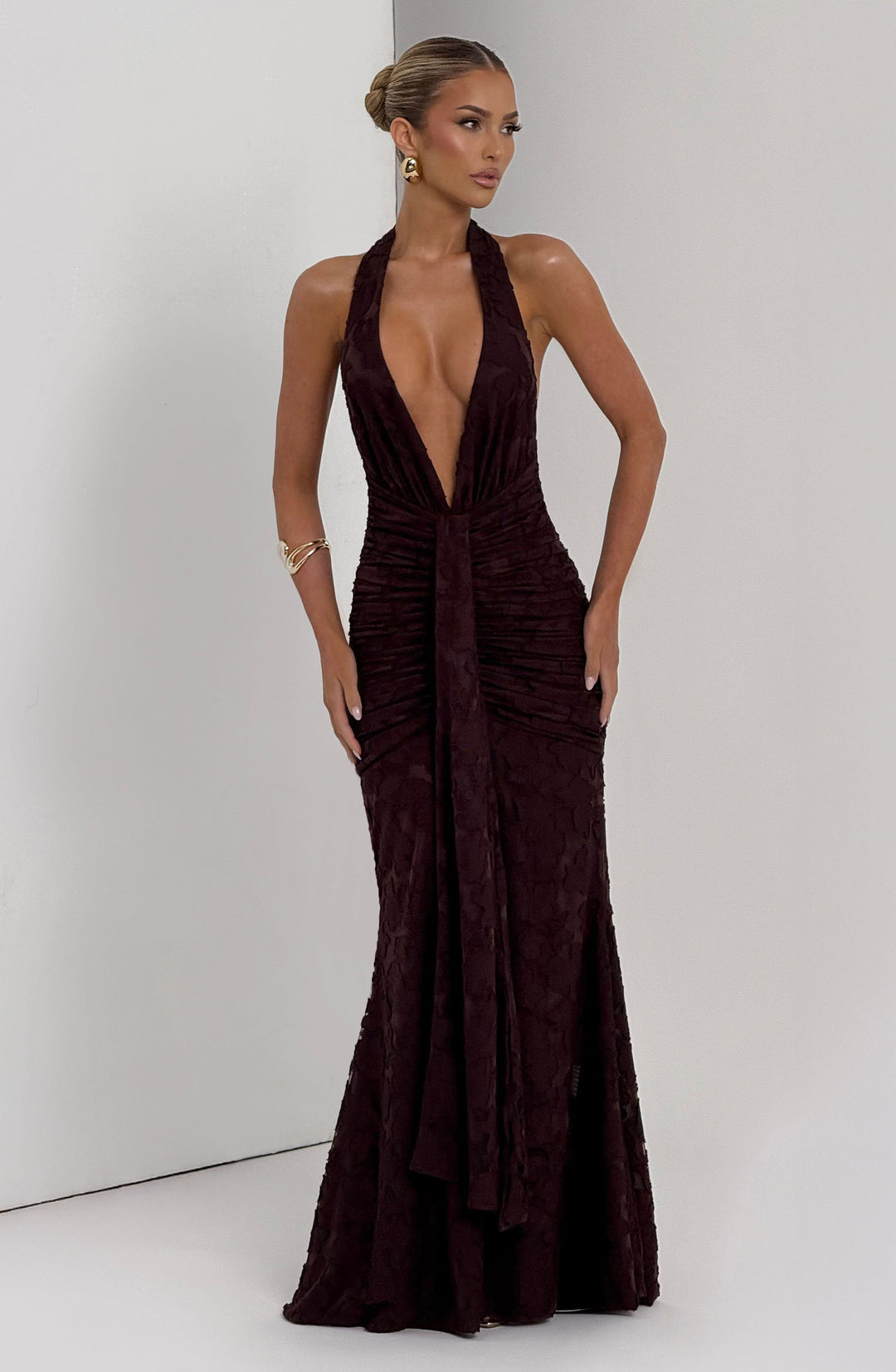 Islairis Maxi Dress in Plum Brown by Clandour, product photo 8
