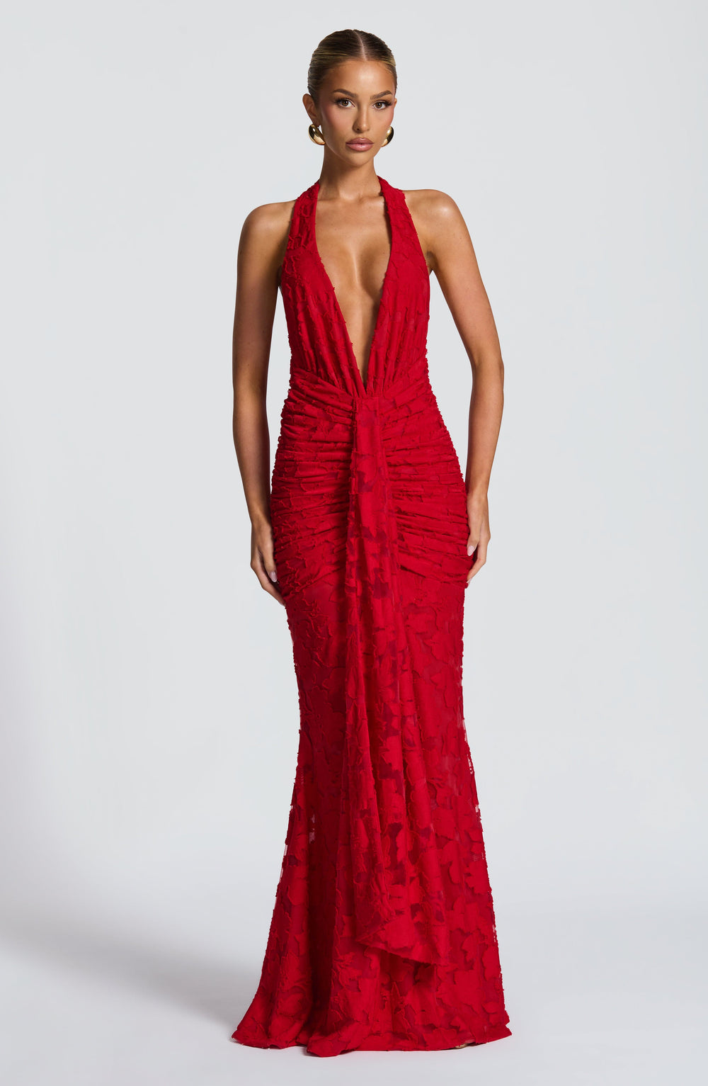 Islairis Maxi Dress in Red by Clandour, product photo 2