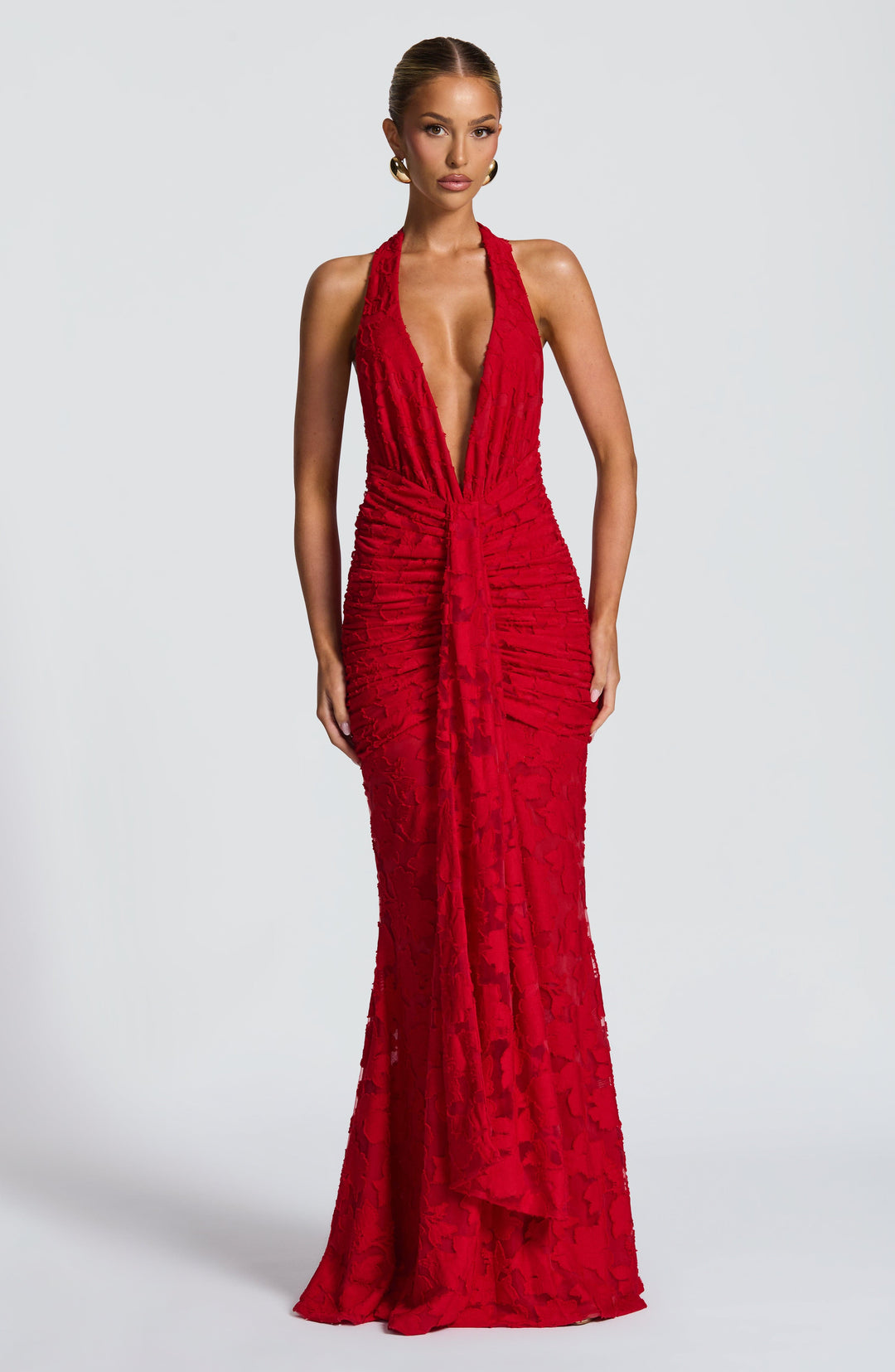 Islairis Maxi Dress in Red by Clandour, product photo 2