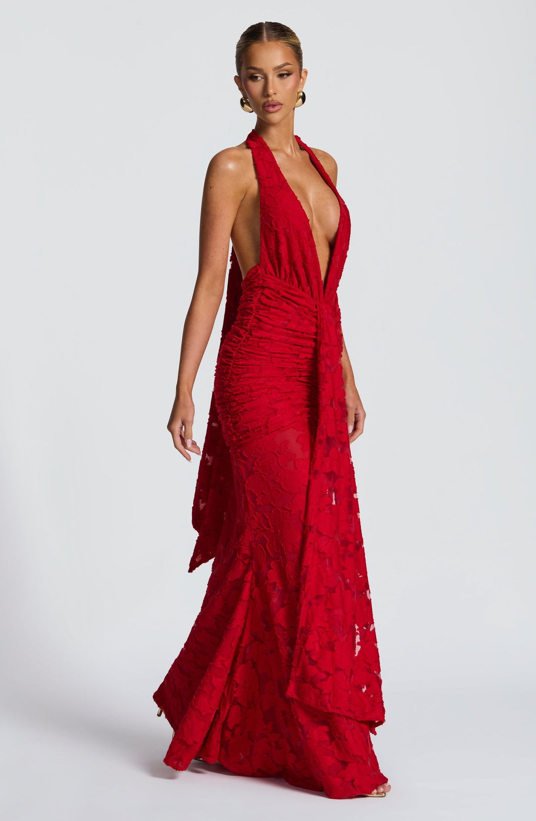Islairis Maxi Dress in Red by Clandour, product photo 3