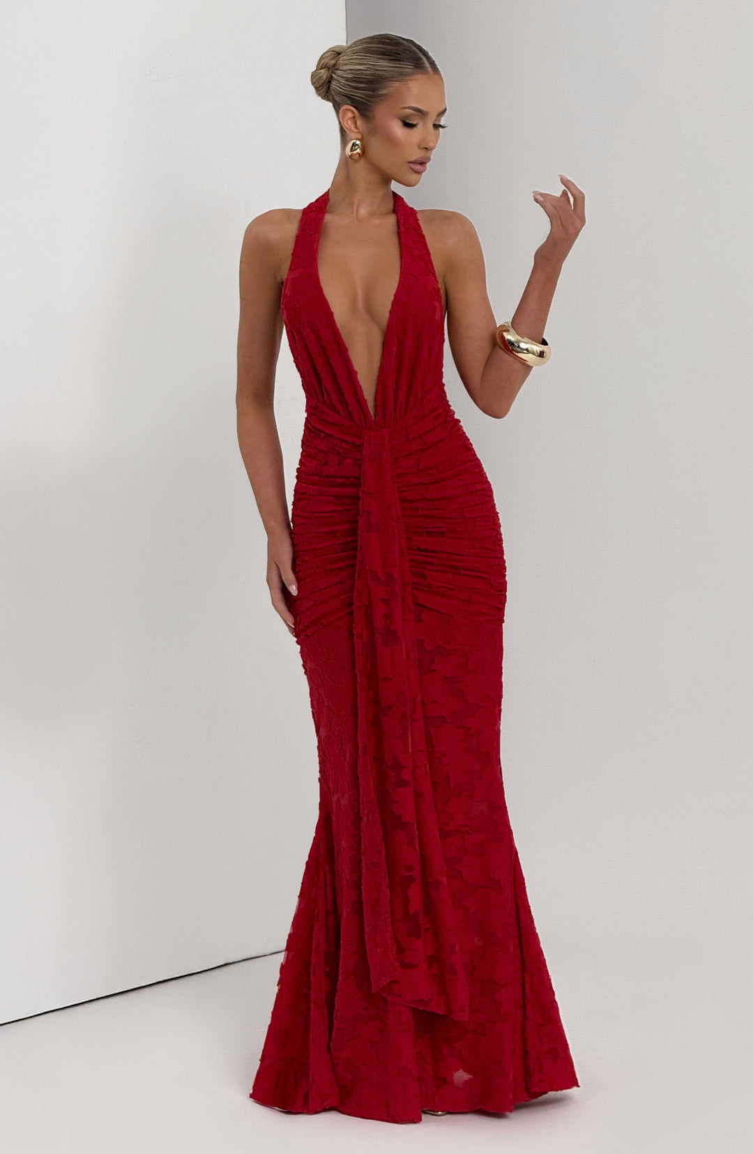 Islairis Maxi Dress in Red by Clandour, product photo 7