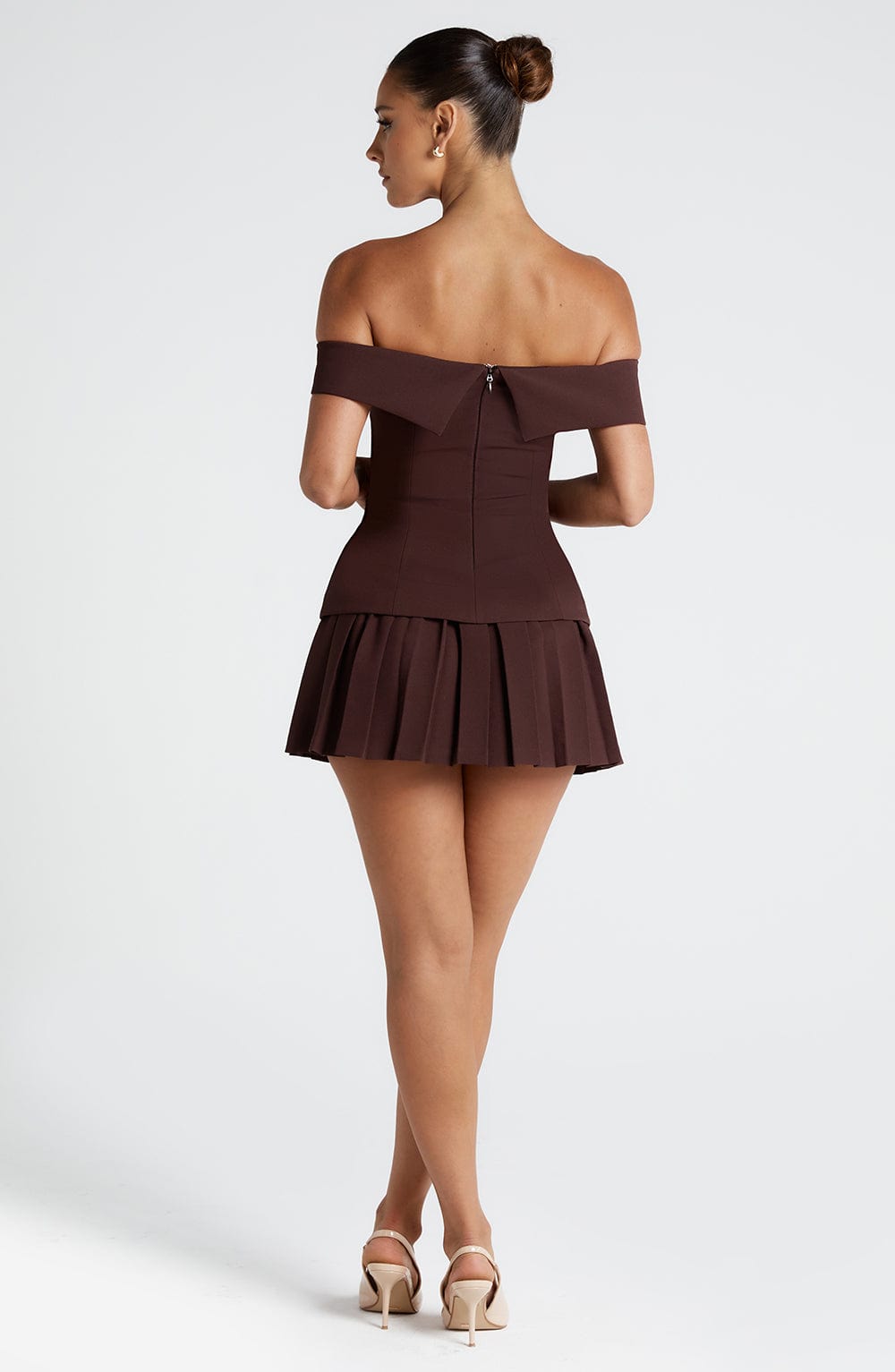 Islanora Mini Skirt in Plum Brown by Clandour, product photo 4