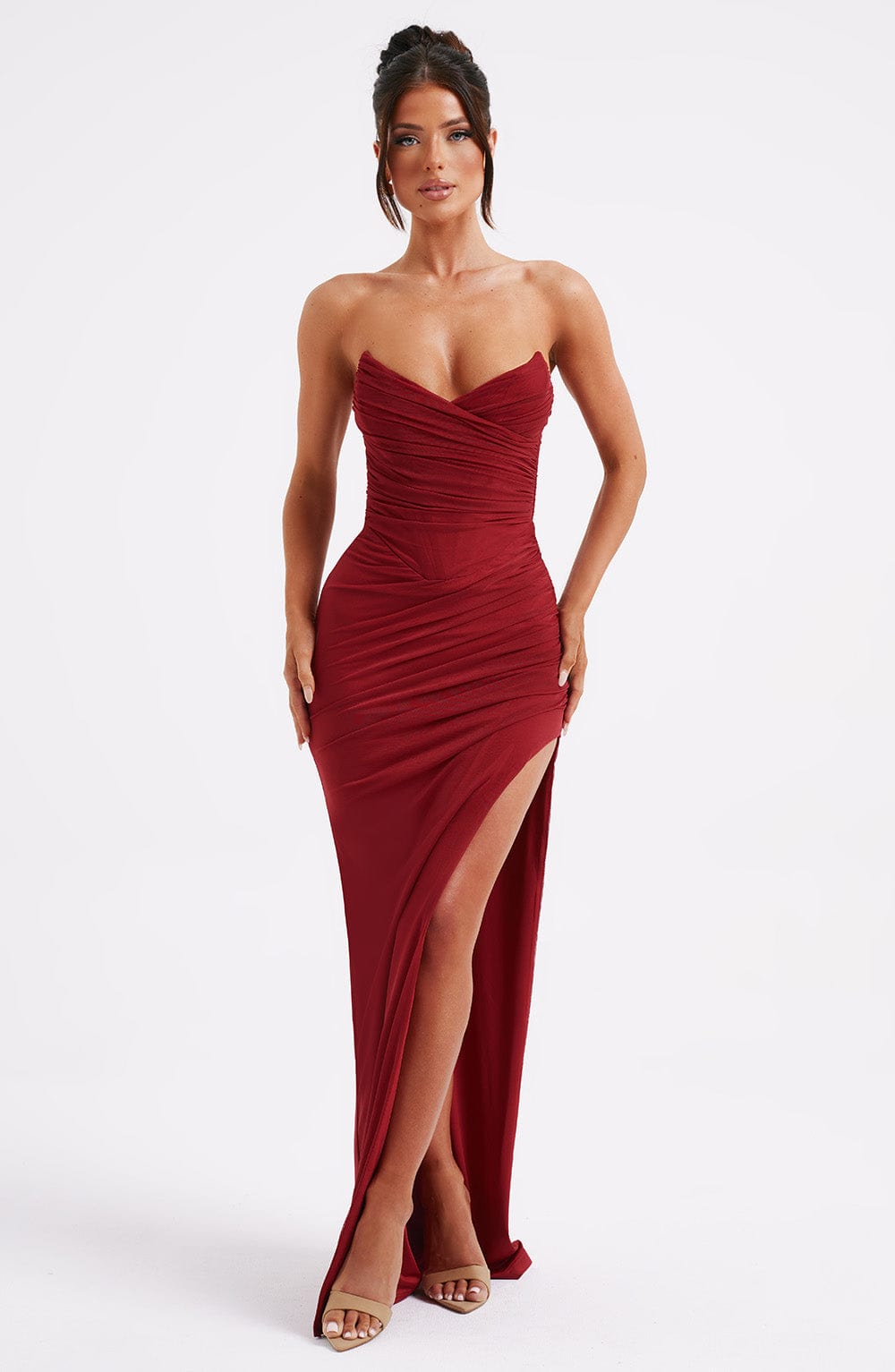Islaoria Maxi Dress in Wine by Clandour, product photo 1