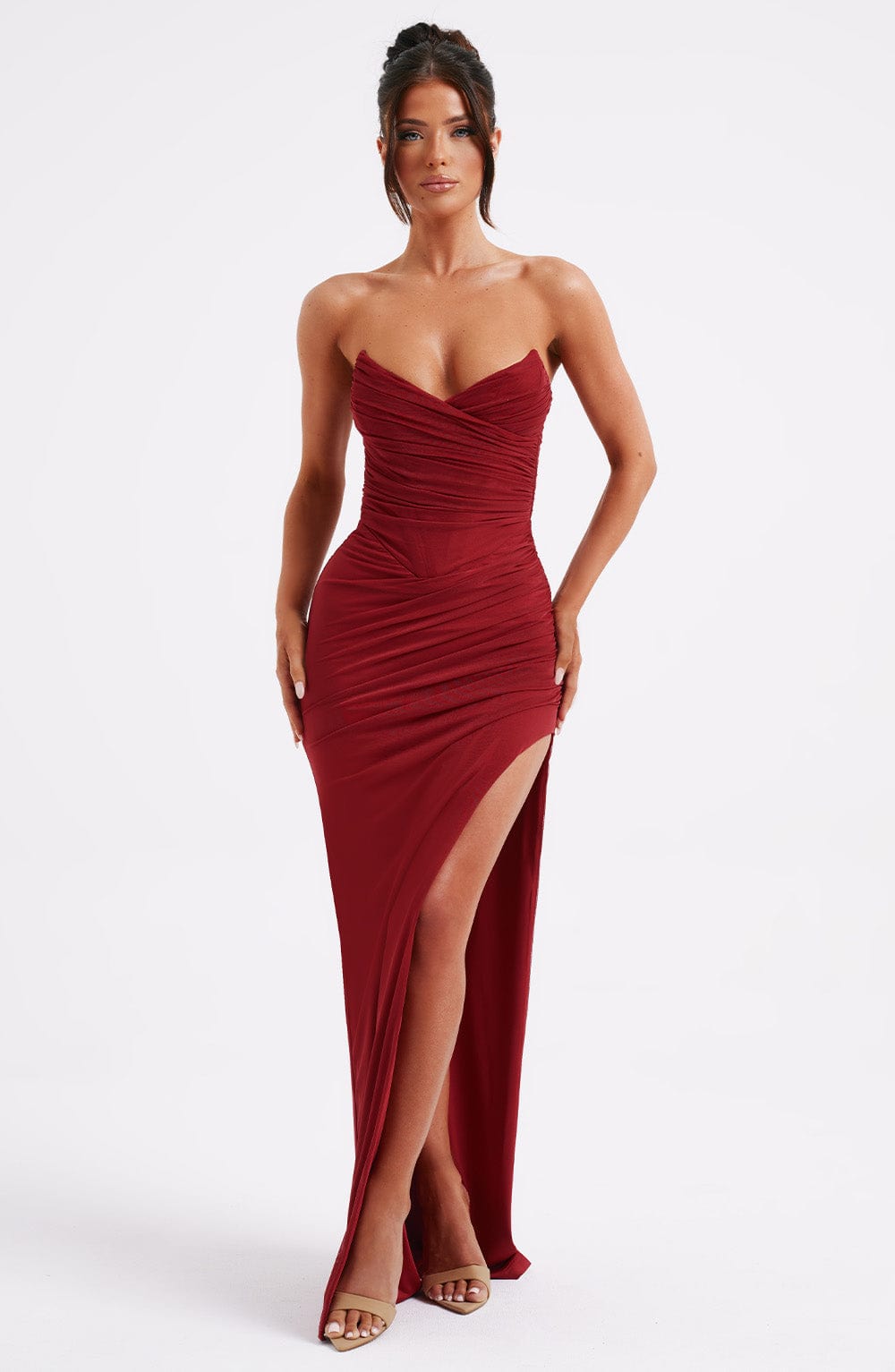 Islaoria Maxi Dress in Wine by Clandour, product photo 6