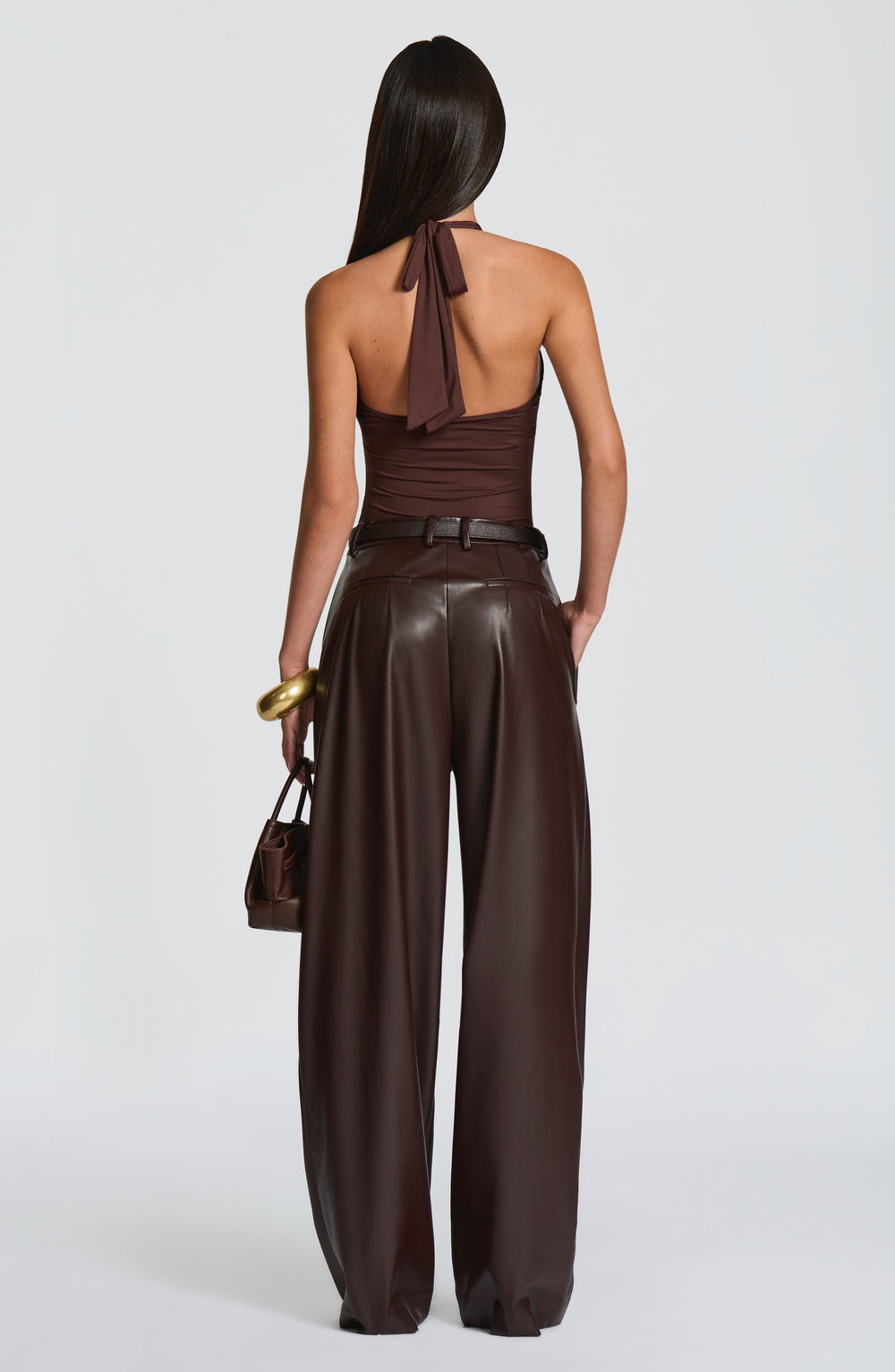Islara Pants in Plum Brown by Clandour, product photo 2