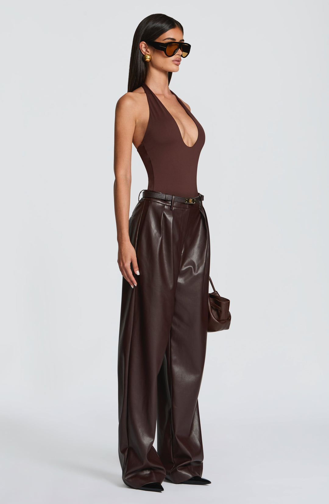 Islara Pants in Plum Brown by Clandour, product photo 3