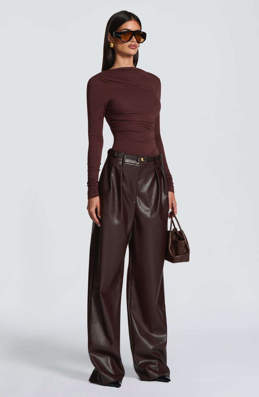 Islara Pants in Plum Brown by Clandour, product photo 5