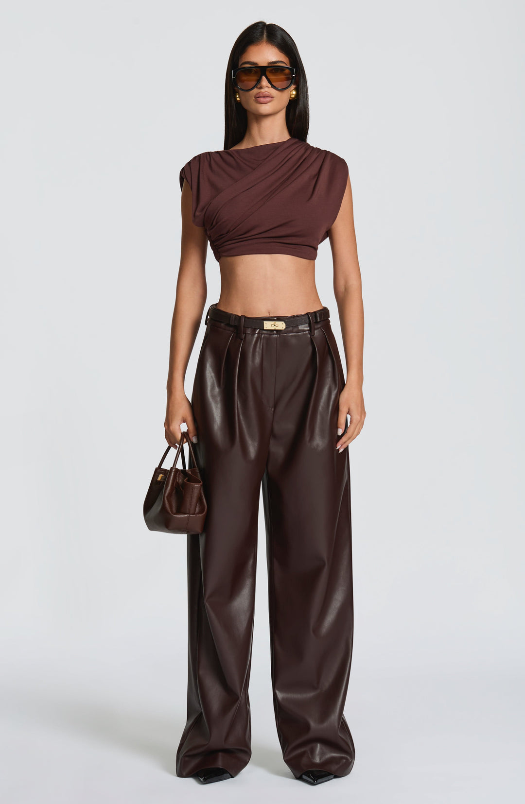 Islara Pants in Plum Brown by Clandour, product photo 7