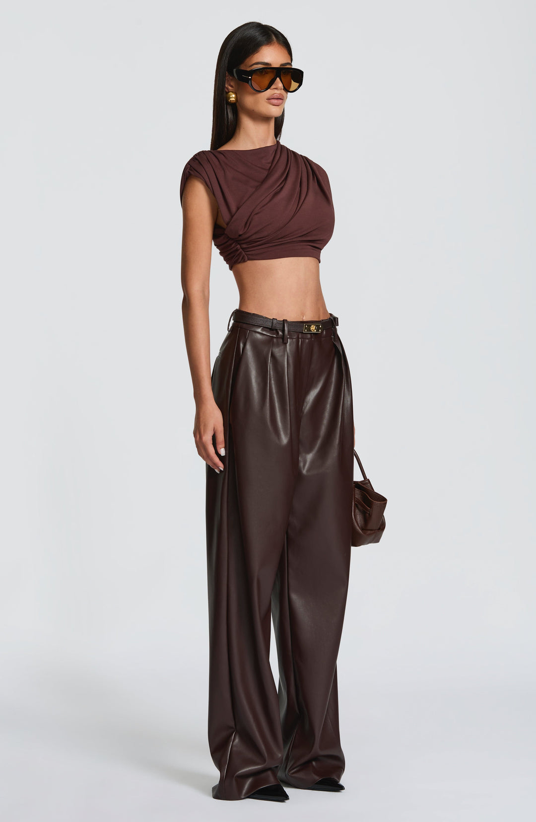 Islara Pants in Plum Brown by Clandour, product photo 8