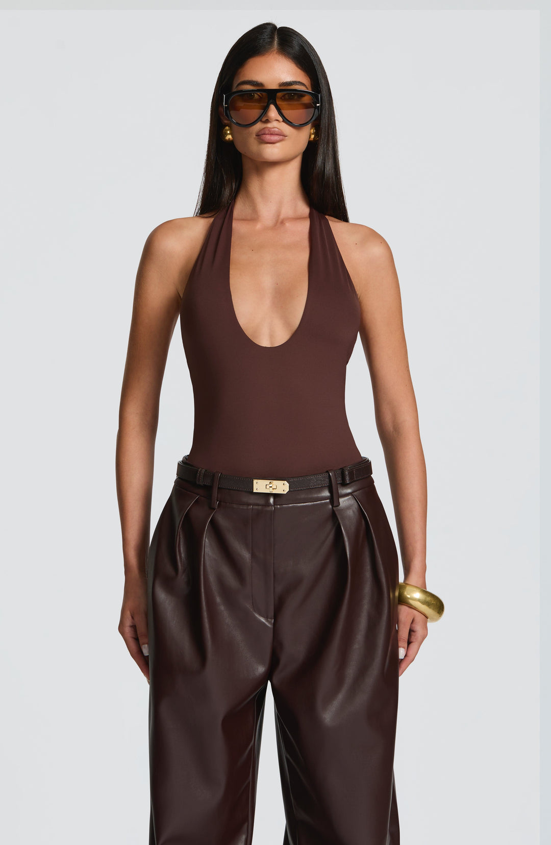 Islara Pants in Plum Brown by Clandour, product photo 10