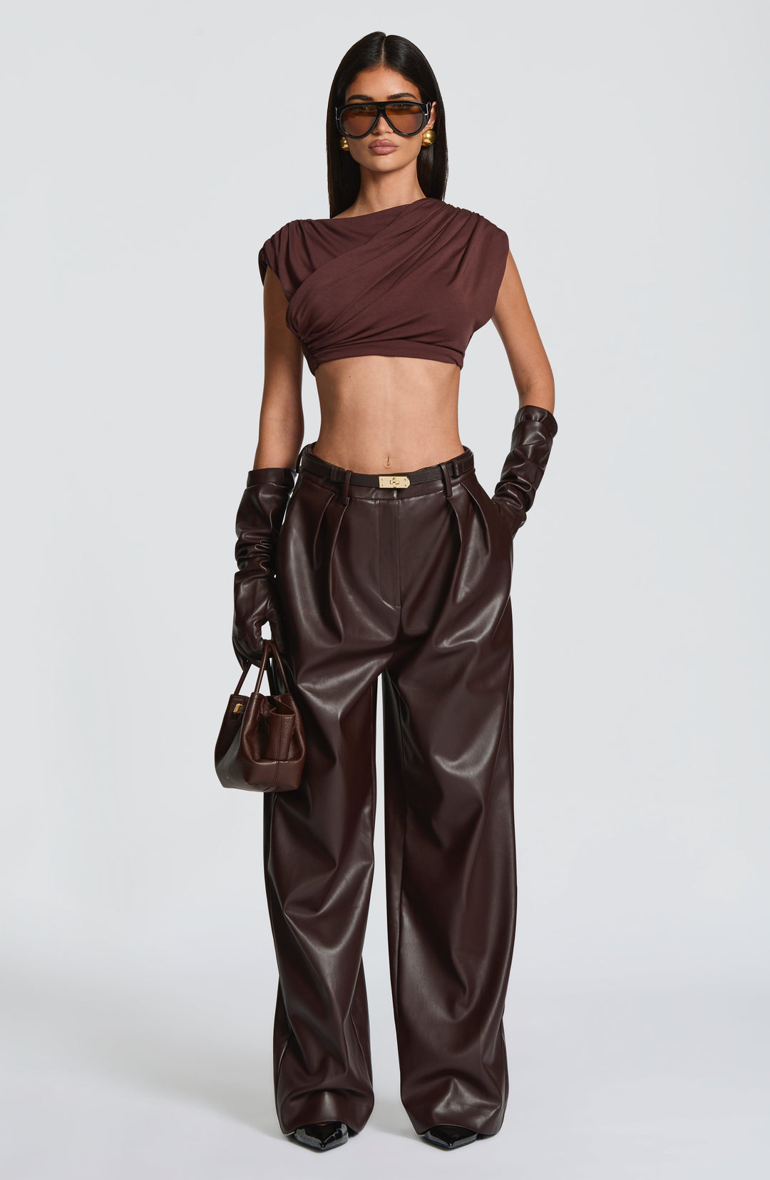 Islara Pants in Plum Brown by Clandour, product photo 11