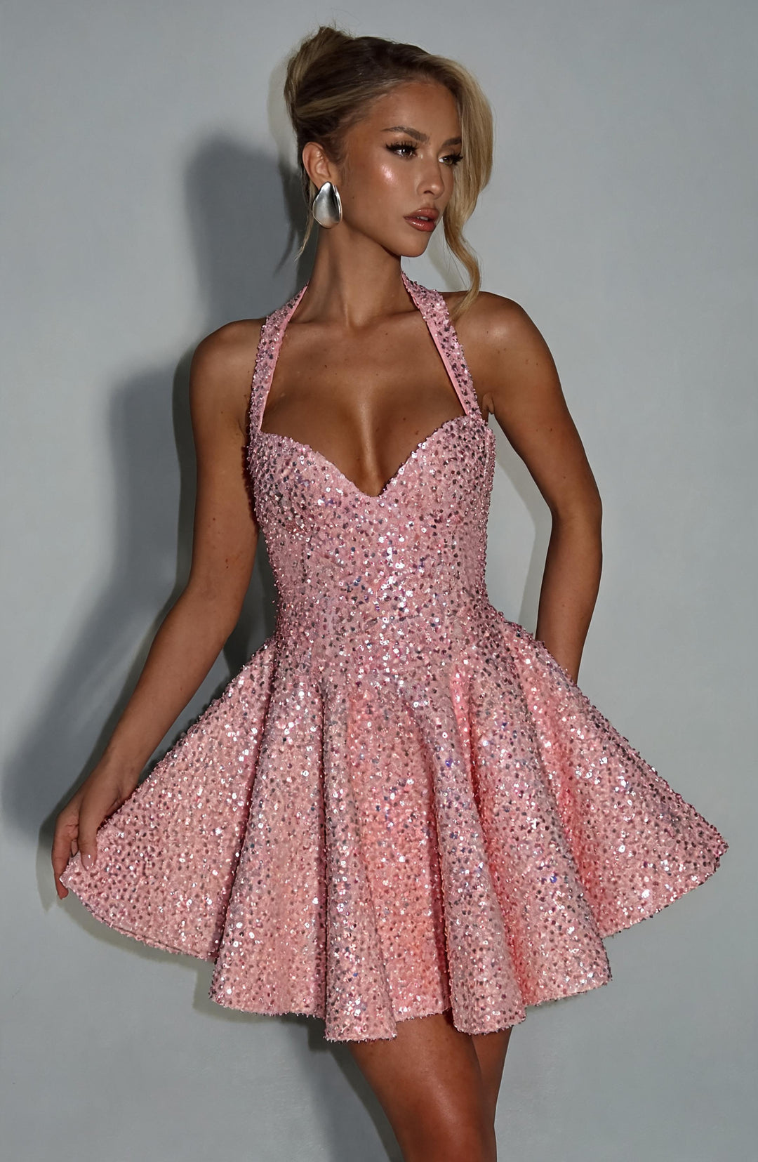 Islari Mini Dress in Blush by Clandour, product photo 2