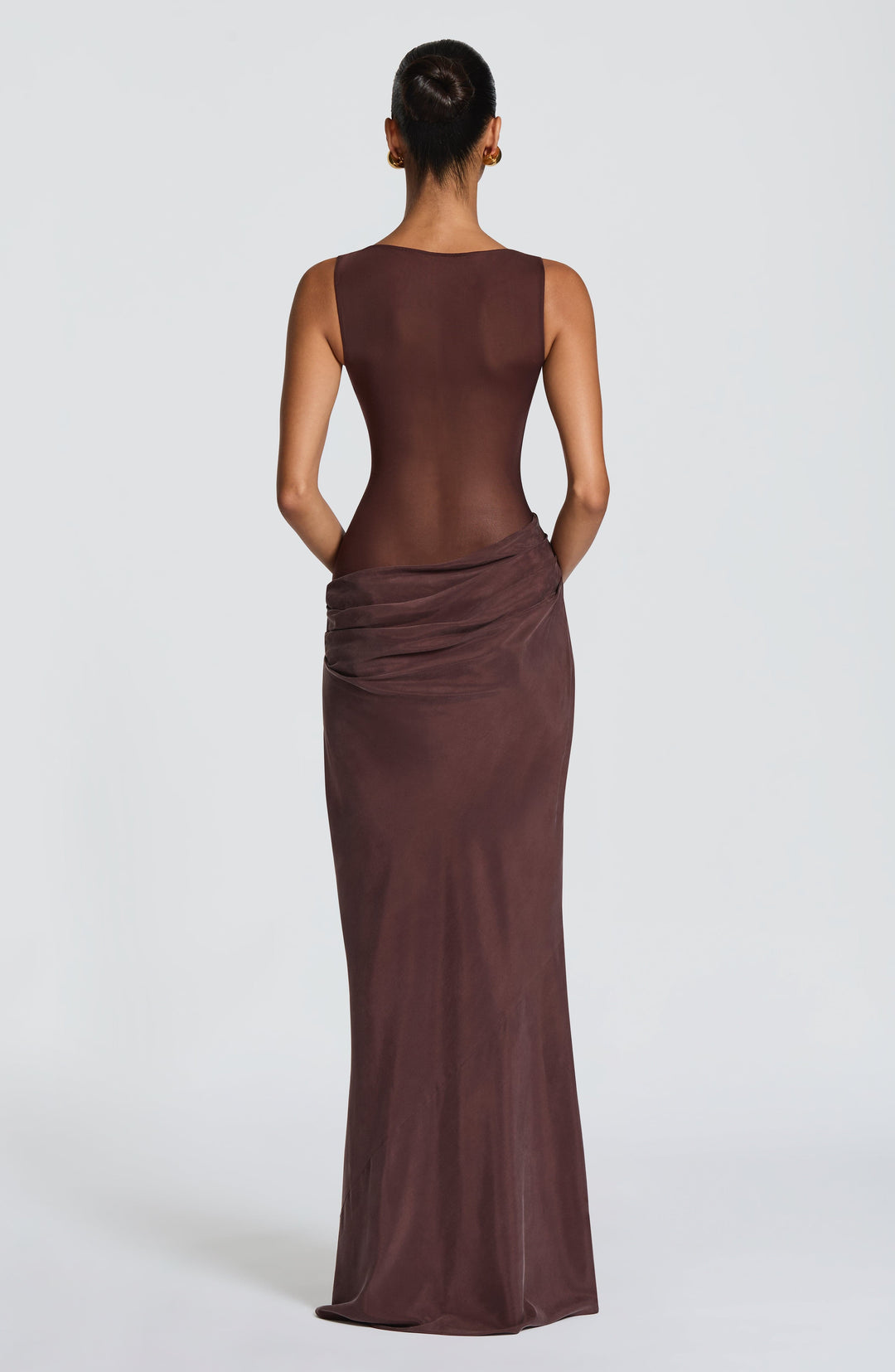 Islavieve Maxi Dress in Plum Brown by Clandour, product photo 3