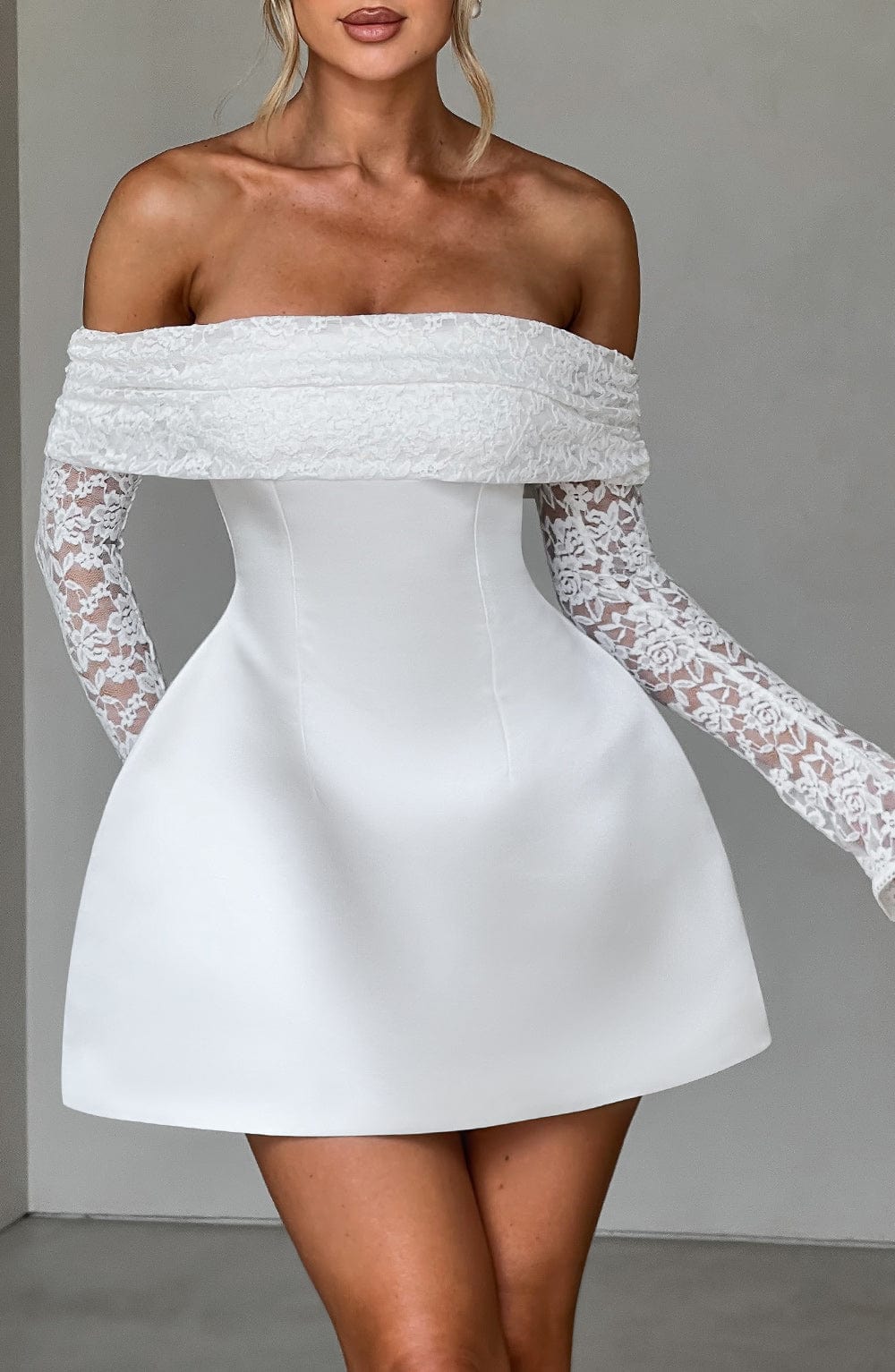 Islayne Mini Dress in Ivory by Clandour, product photo 1