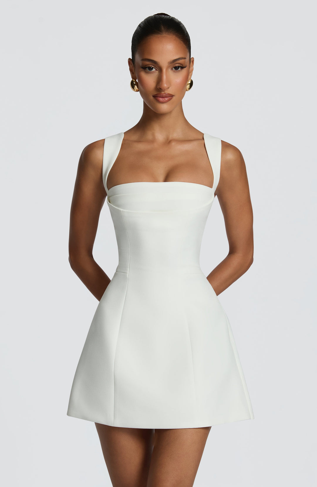 Junaelia Mini Dress in Ivory by Clandour, product photo 1
