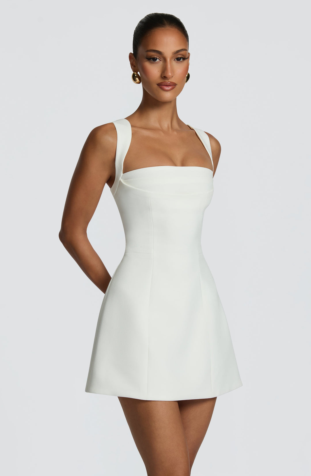 Junaelia Mini Dress in Ivory by Clandour, product photo 3
