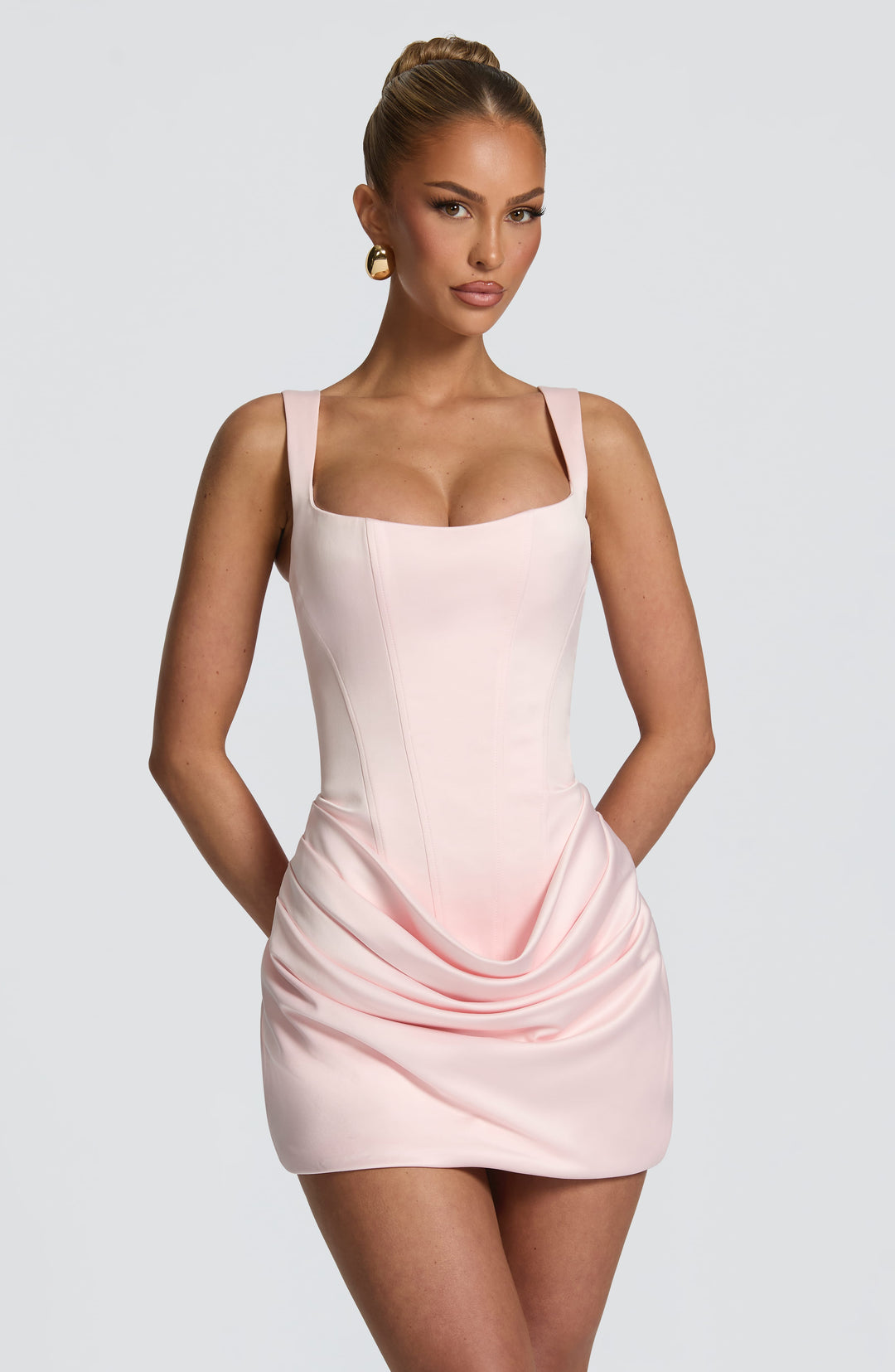 Junaella Mini Dress in Blush by Clandour, product photo 1